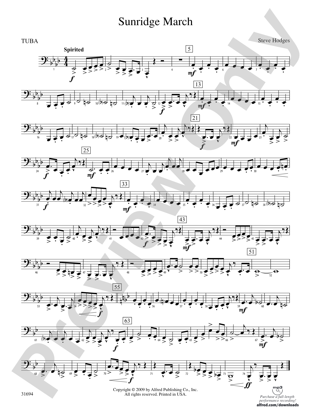 Sunridge March: Tuba