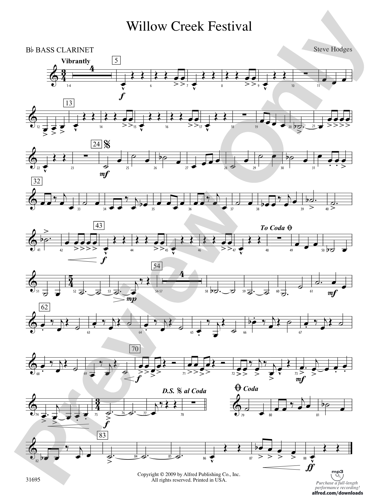 Willow Creek Festival: B-flat Bass Clarinet