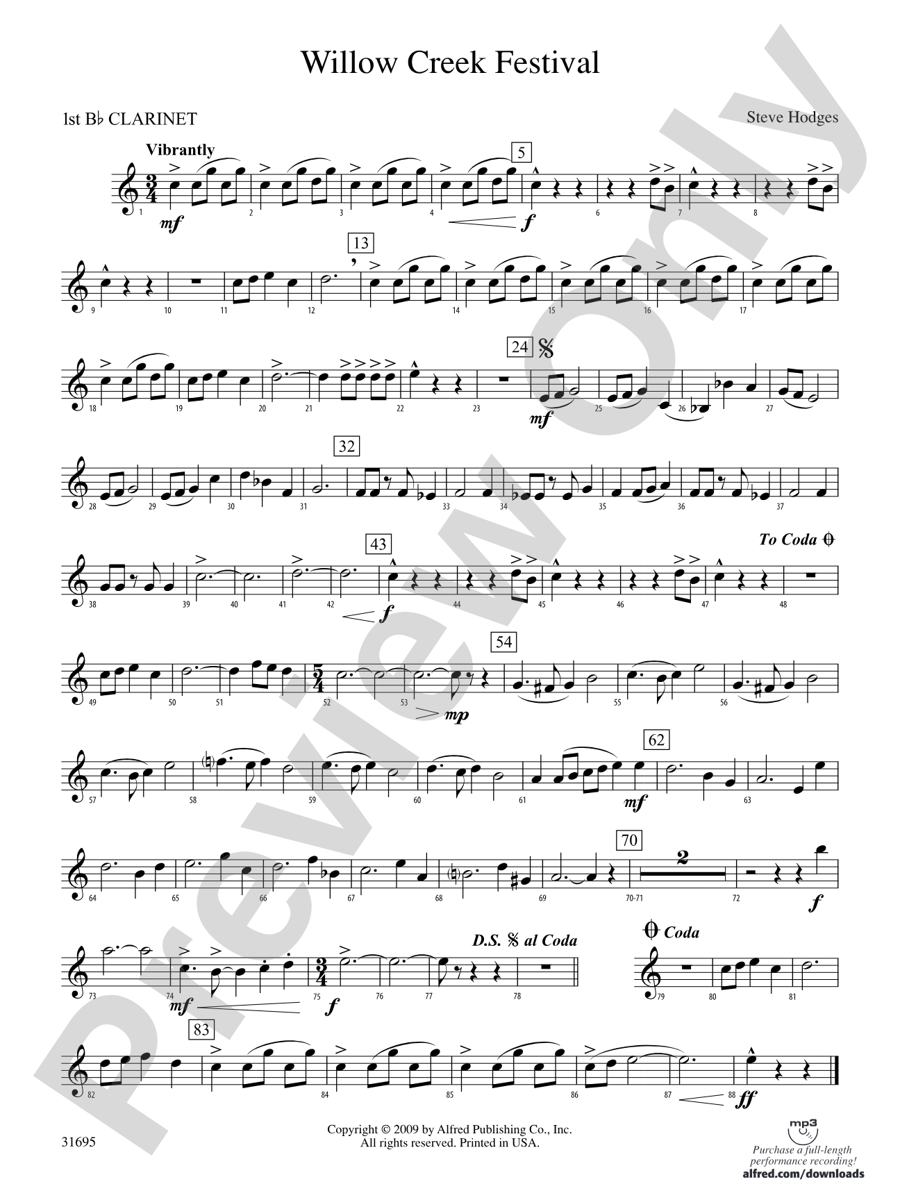 Willow Creek Festival: 1st B-flat Clarinet