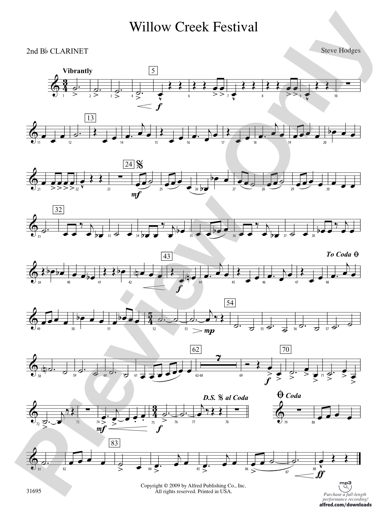 Willow Creek Festival: 2nd B-flat Clarinet