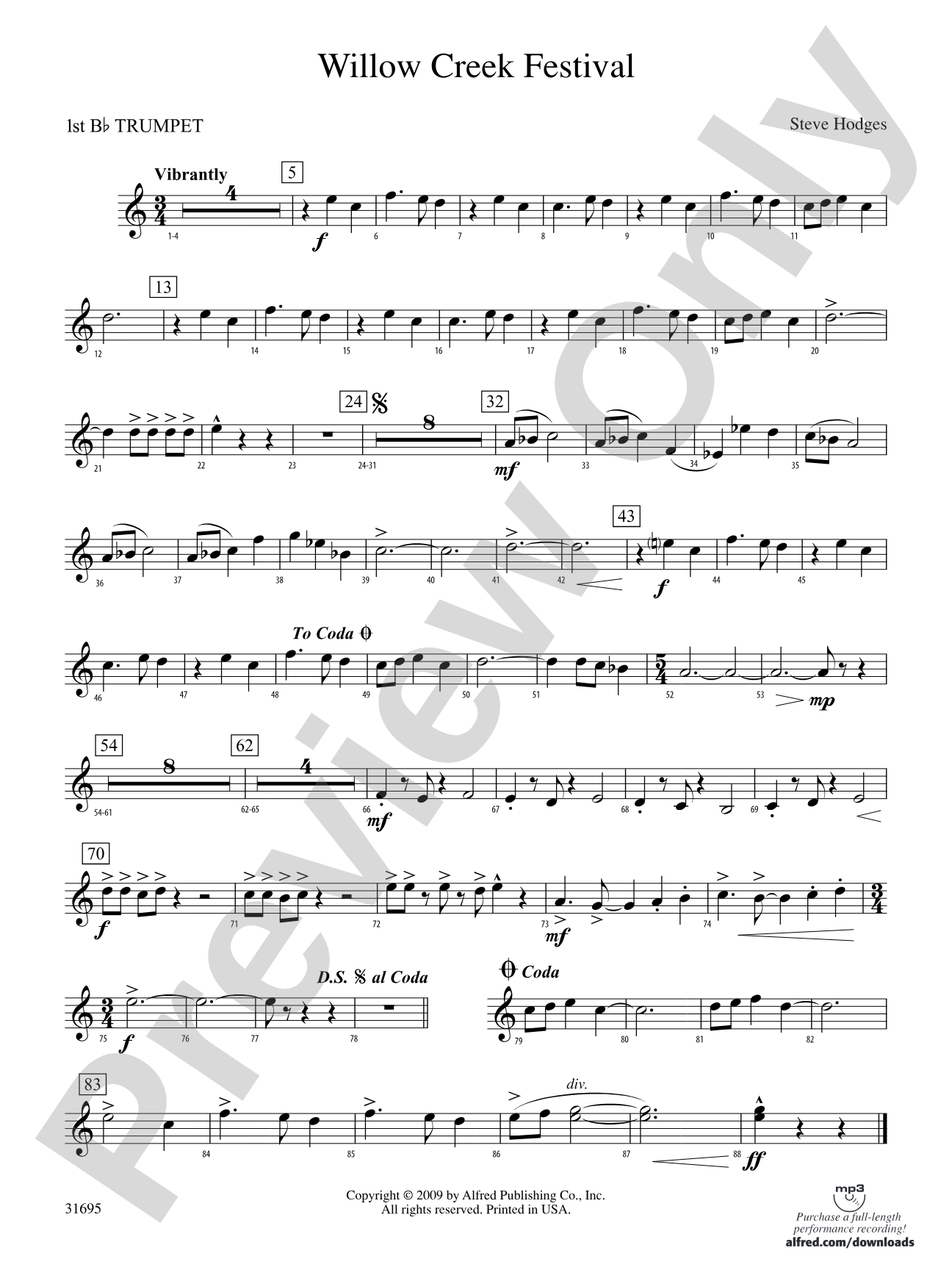 Willow Creek Festival: 1st B-flat Trumpet