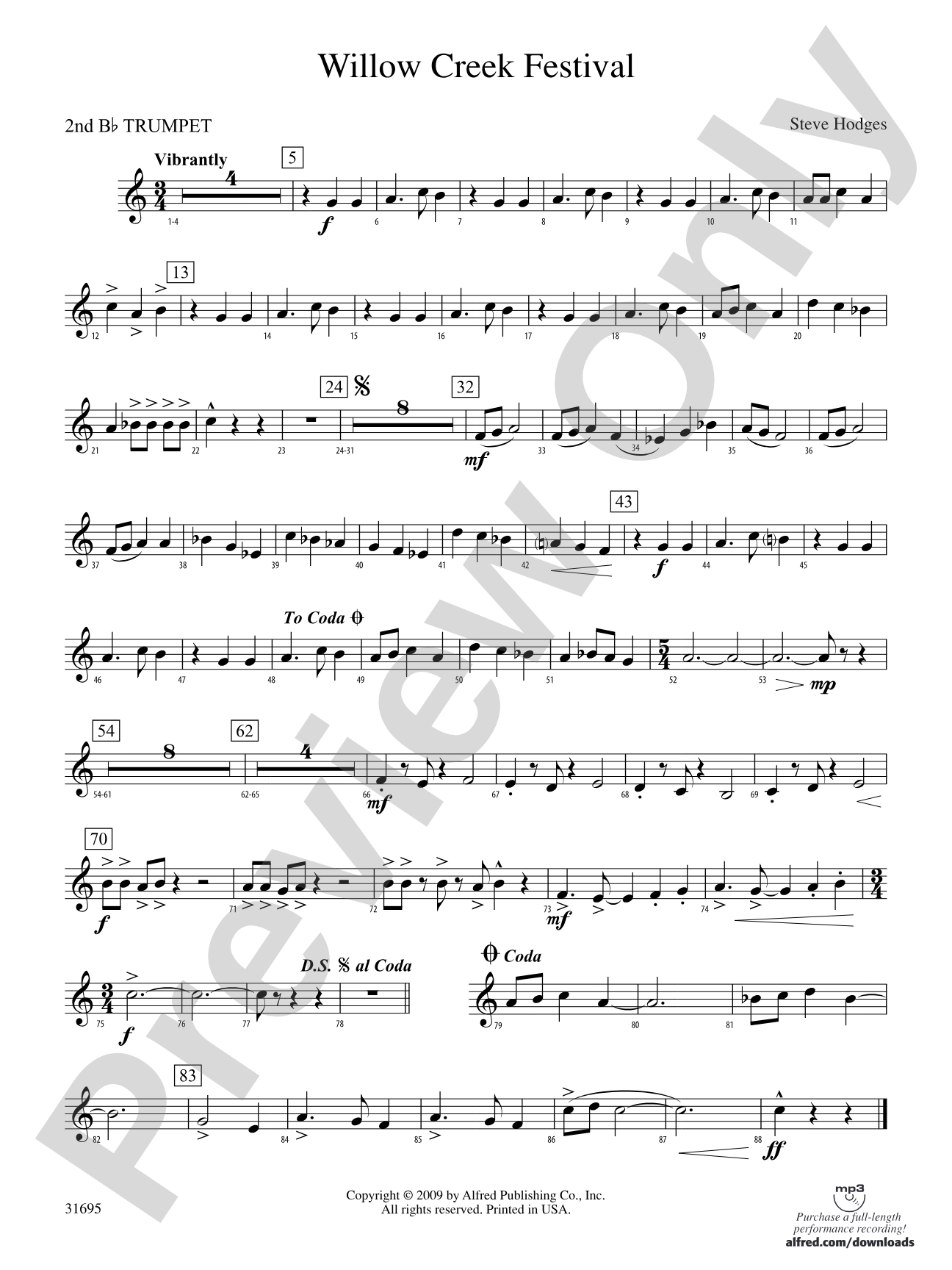 Willow Creek Festival: 2nd B-flat Trumpet