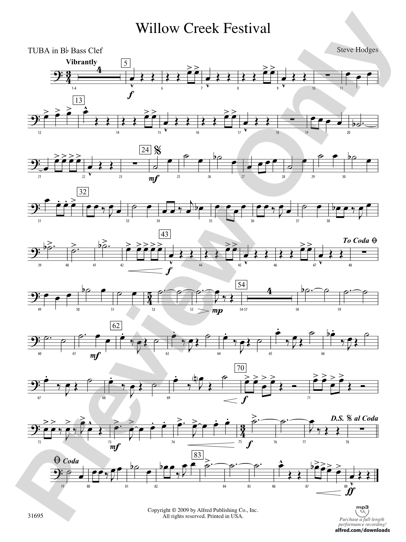 Willow Creek Festival: (wp) B-flat Tuba B.C.