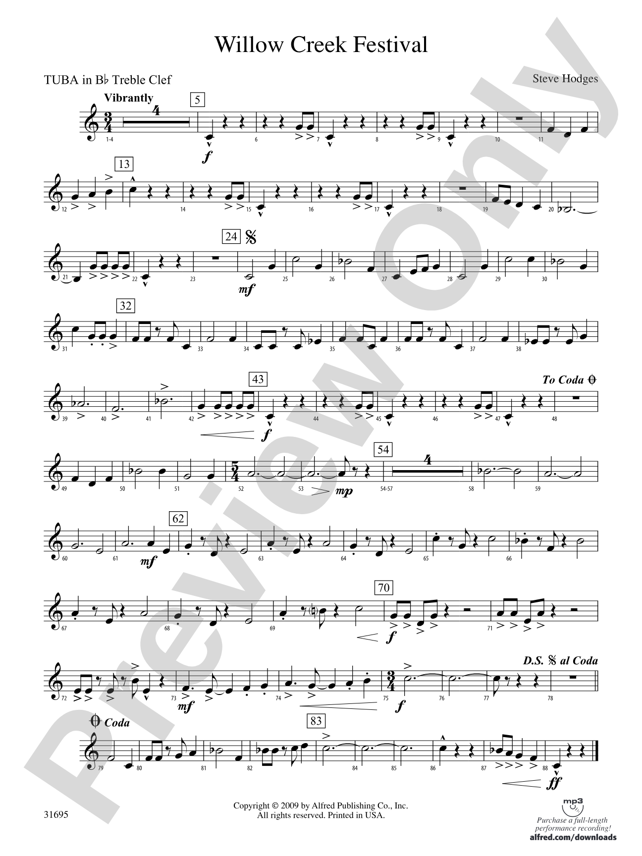 Willow Creek Festival: (wp) B-flat Tuba T.C.
