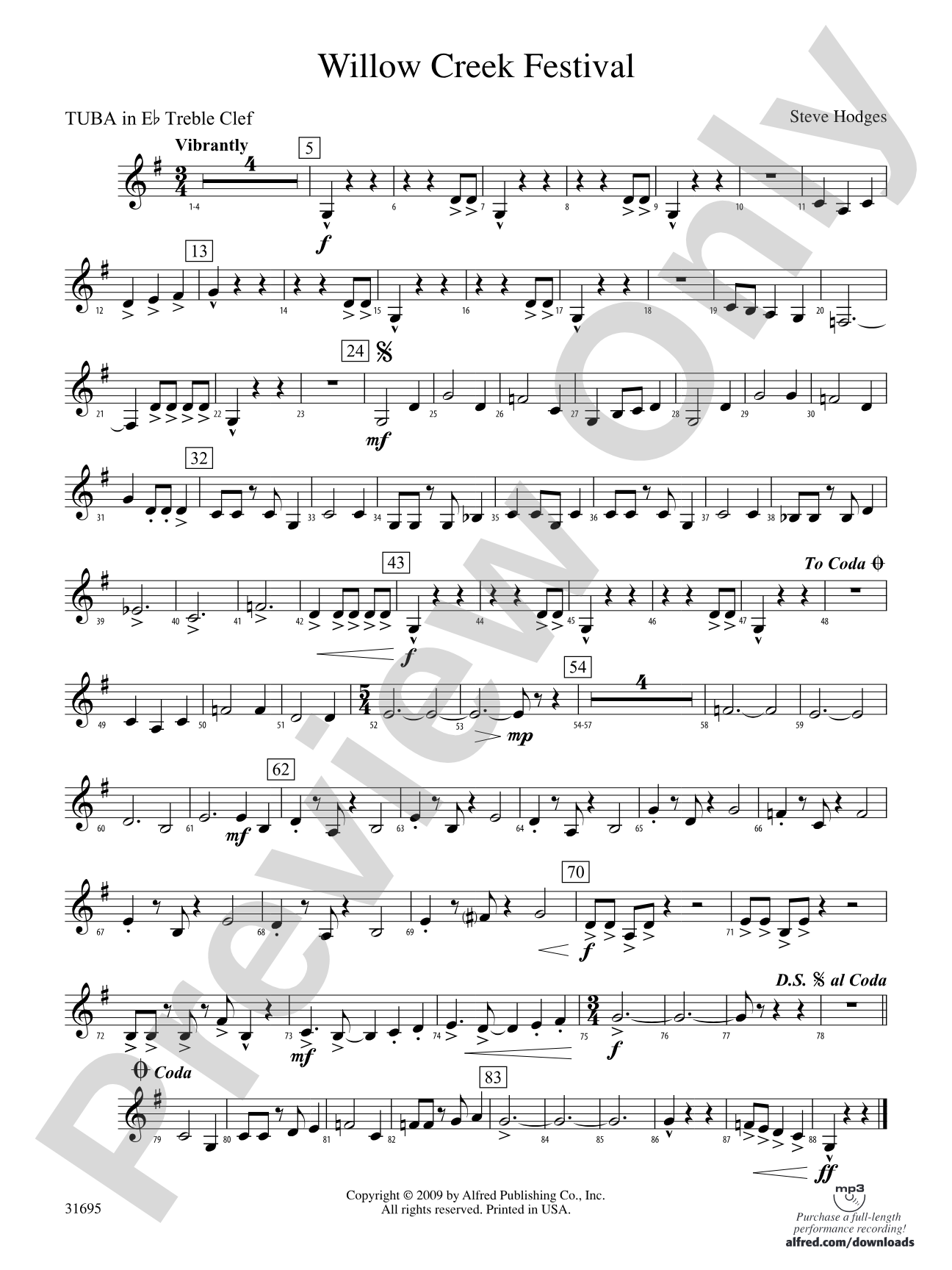 Willow Creek Festival: (wp) E-flat Tuba T.C.
