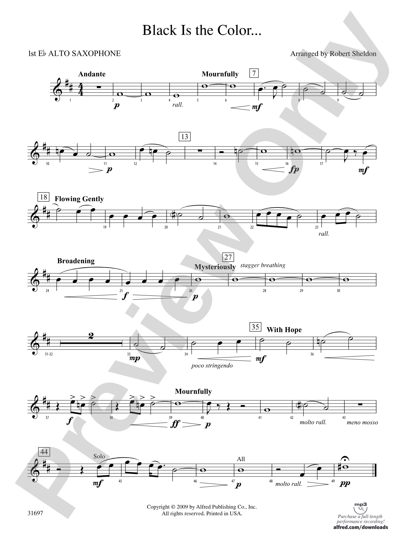 Black Is the Color...: E-flat Alto Saxophone