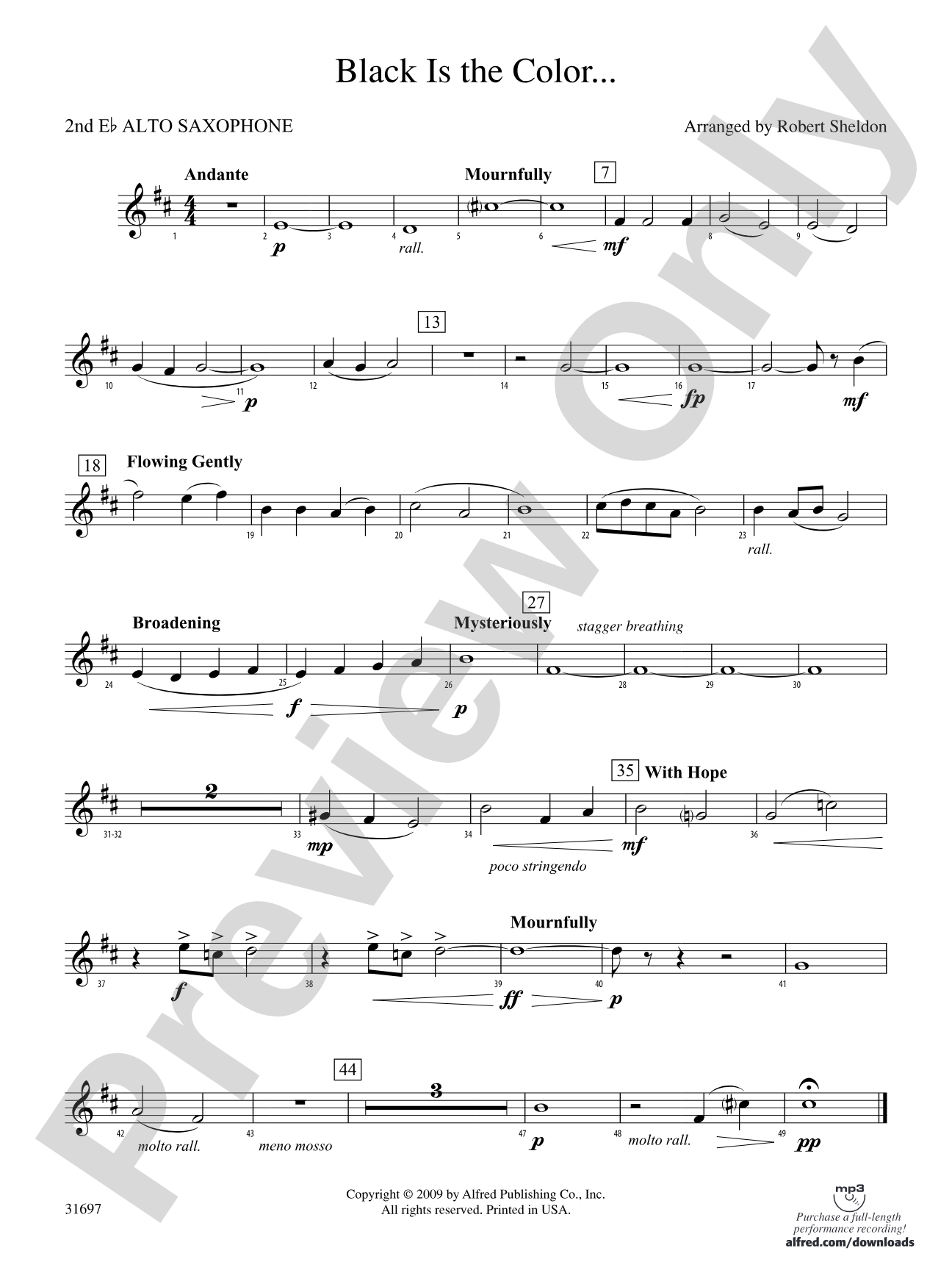 Black Is the Color...: 2nd E-flat Alto Saxophone