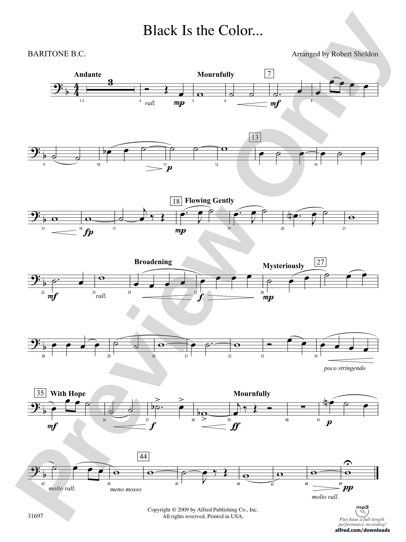 Black Is the Color...: Baritone B.C.