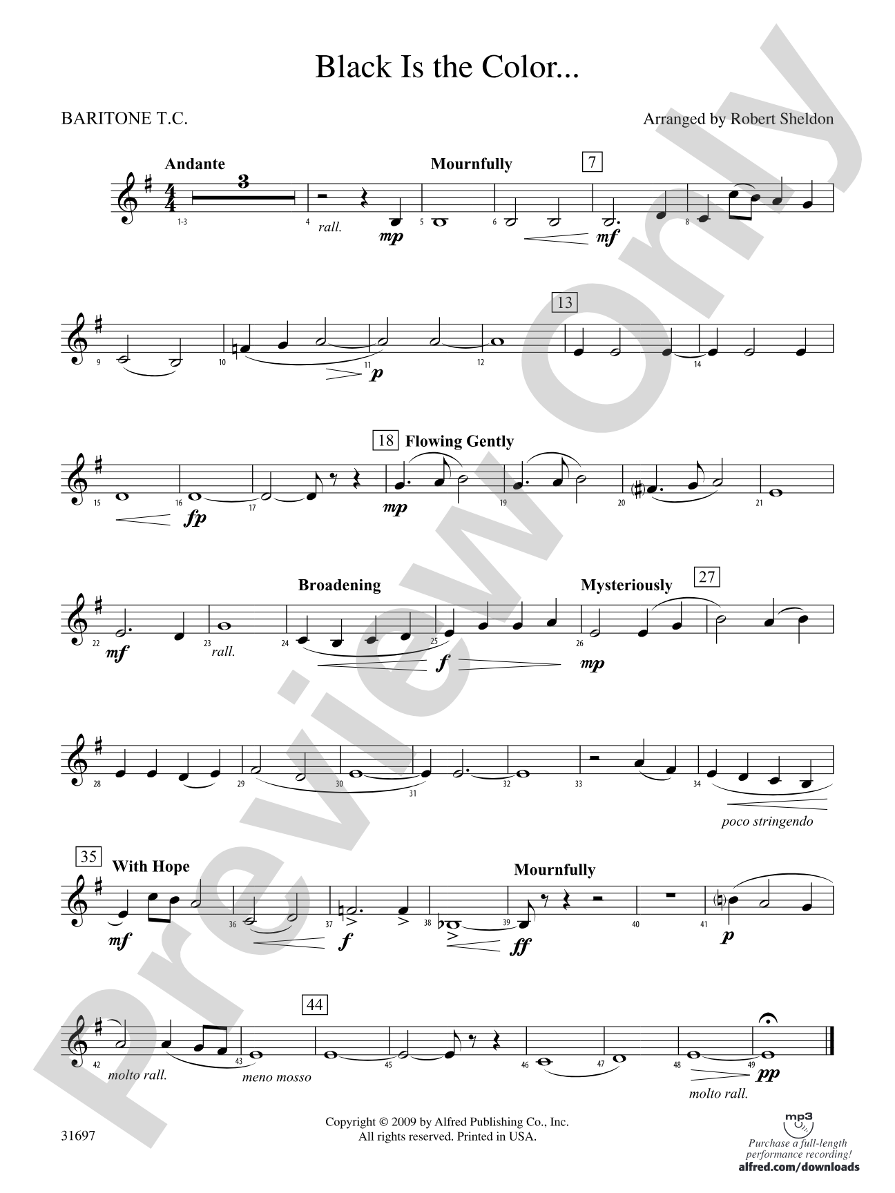 Black Is the Color...: Baritone T.C.