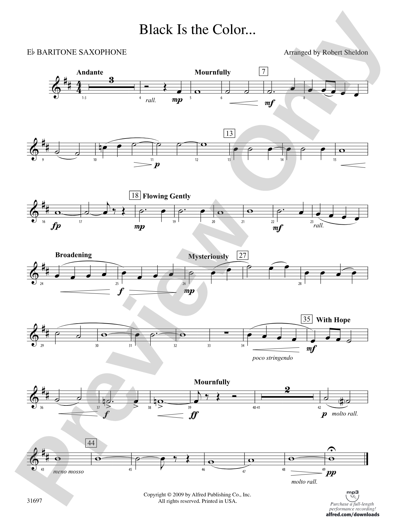 Black Is the Color...: E-flat Baritone Saxophone