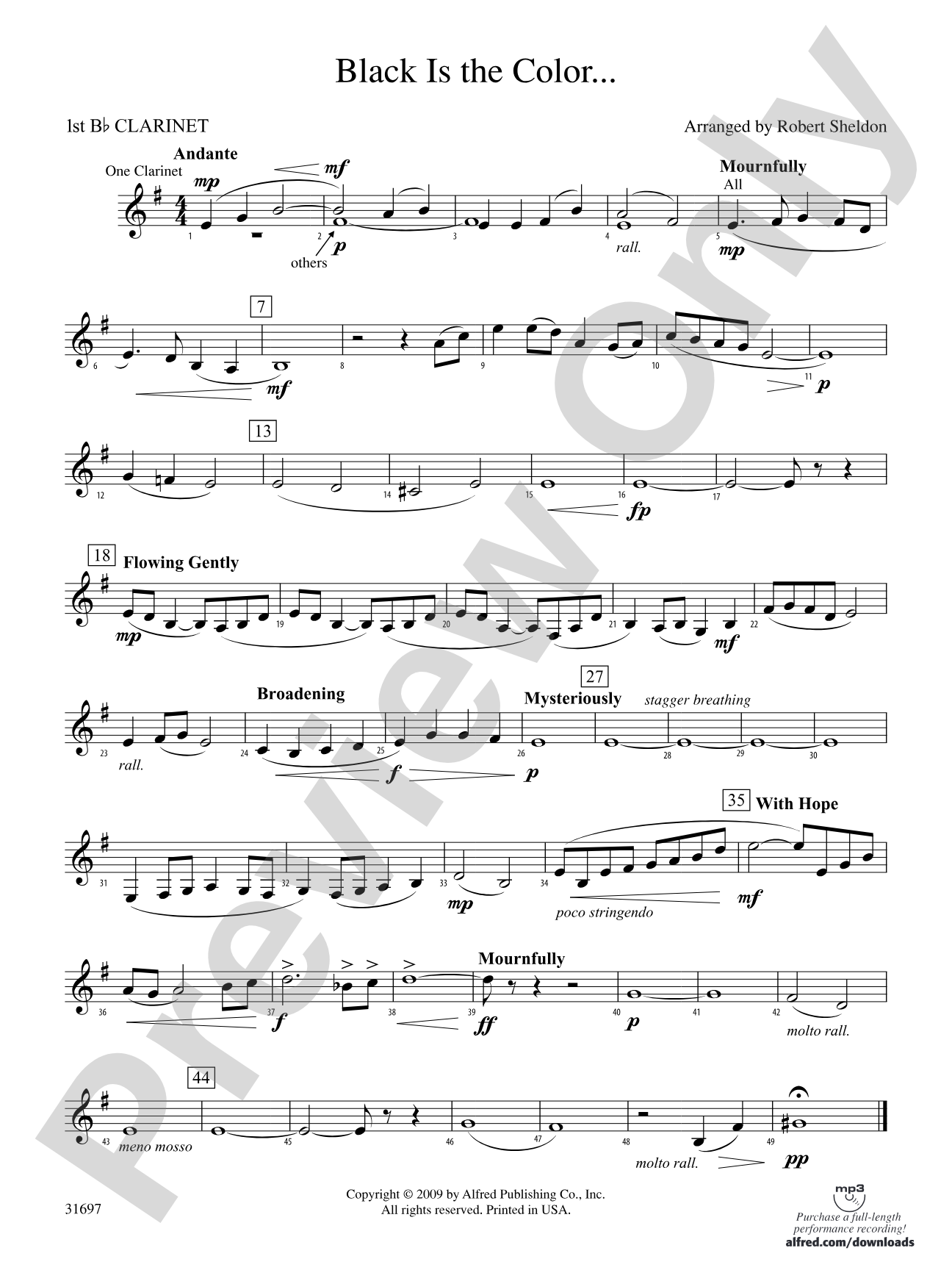 Black Is the Color...: 1st B-flat Clarinet