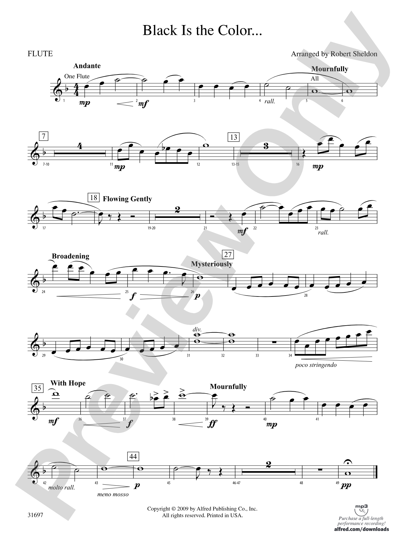 Black Is the Color...: Flute