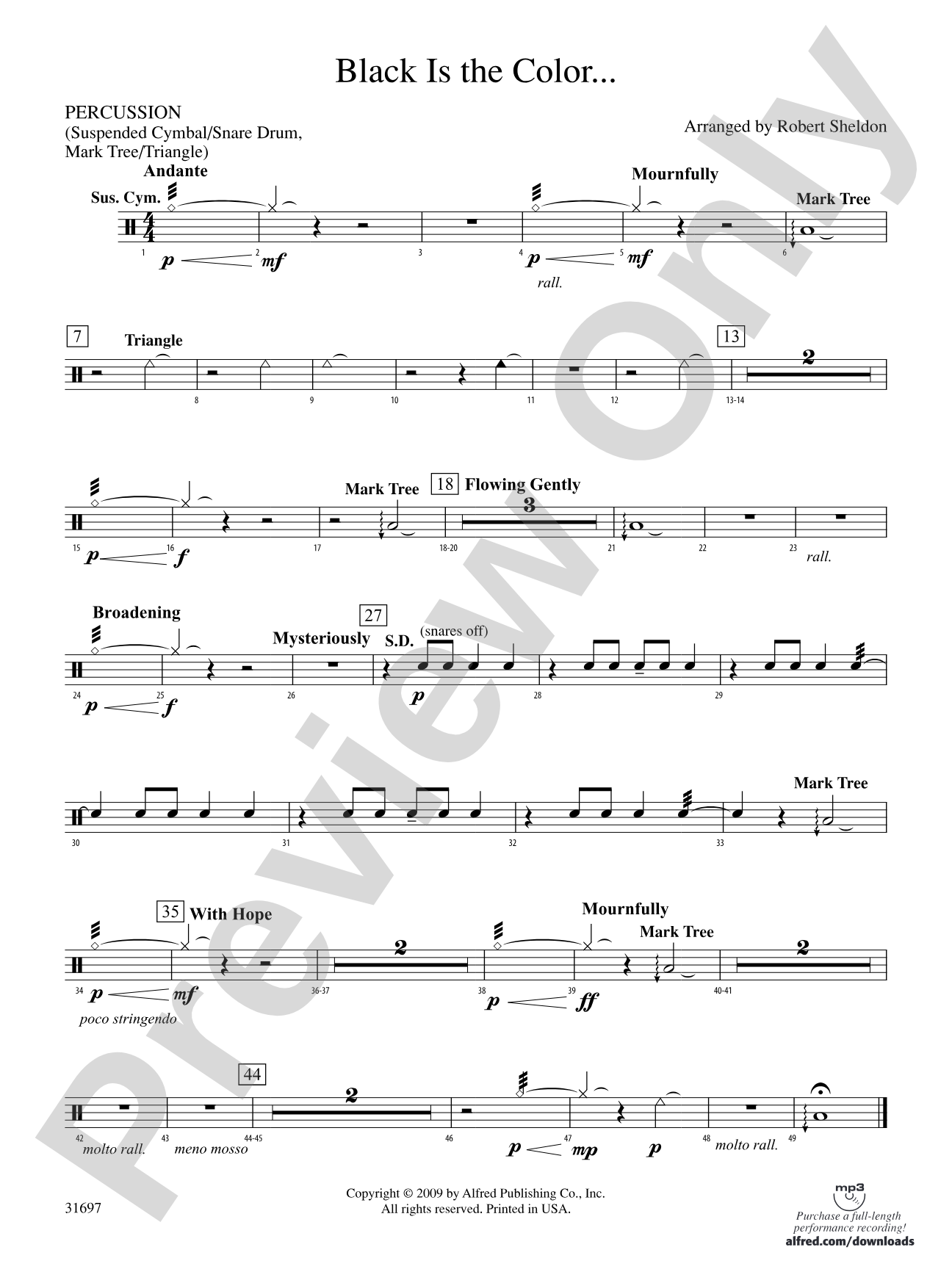 Black Is the Color...: 1st Percussion