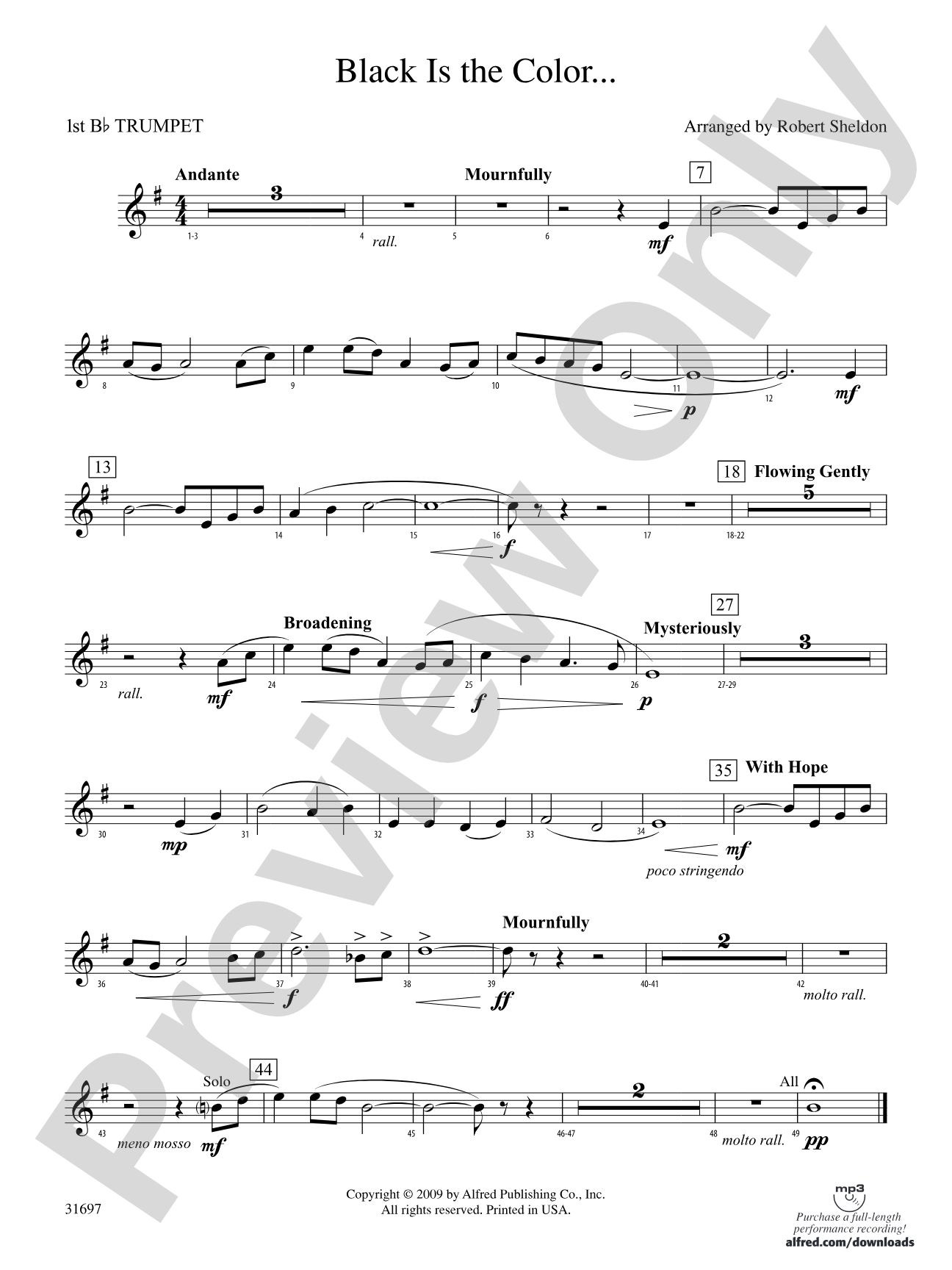 Black Is the Color...: 1st B-flat Trumpet