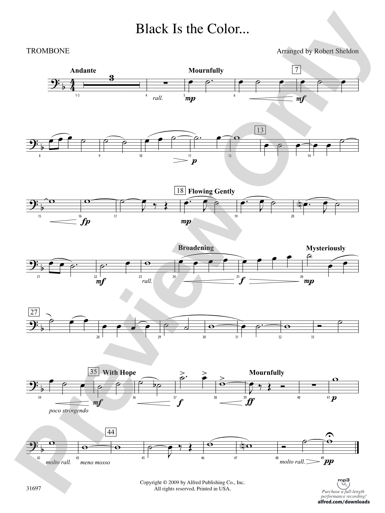 Black Is the Color...: 1st Trombone