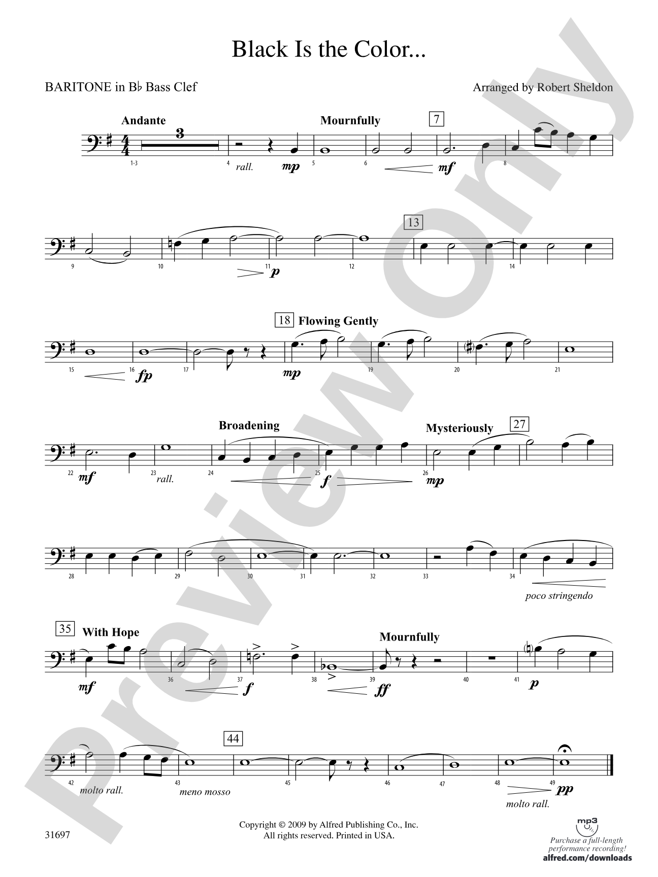 Black Is the Color...: (wp) B-flat Baritone B.C.