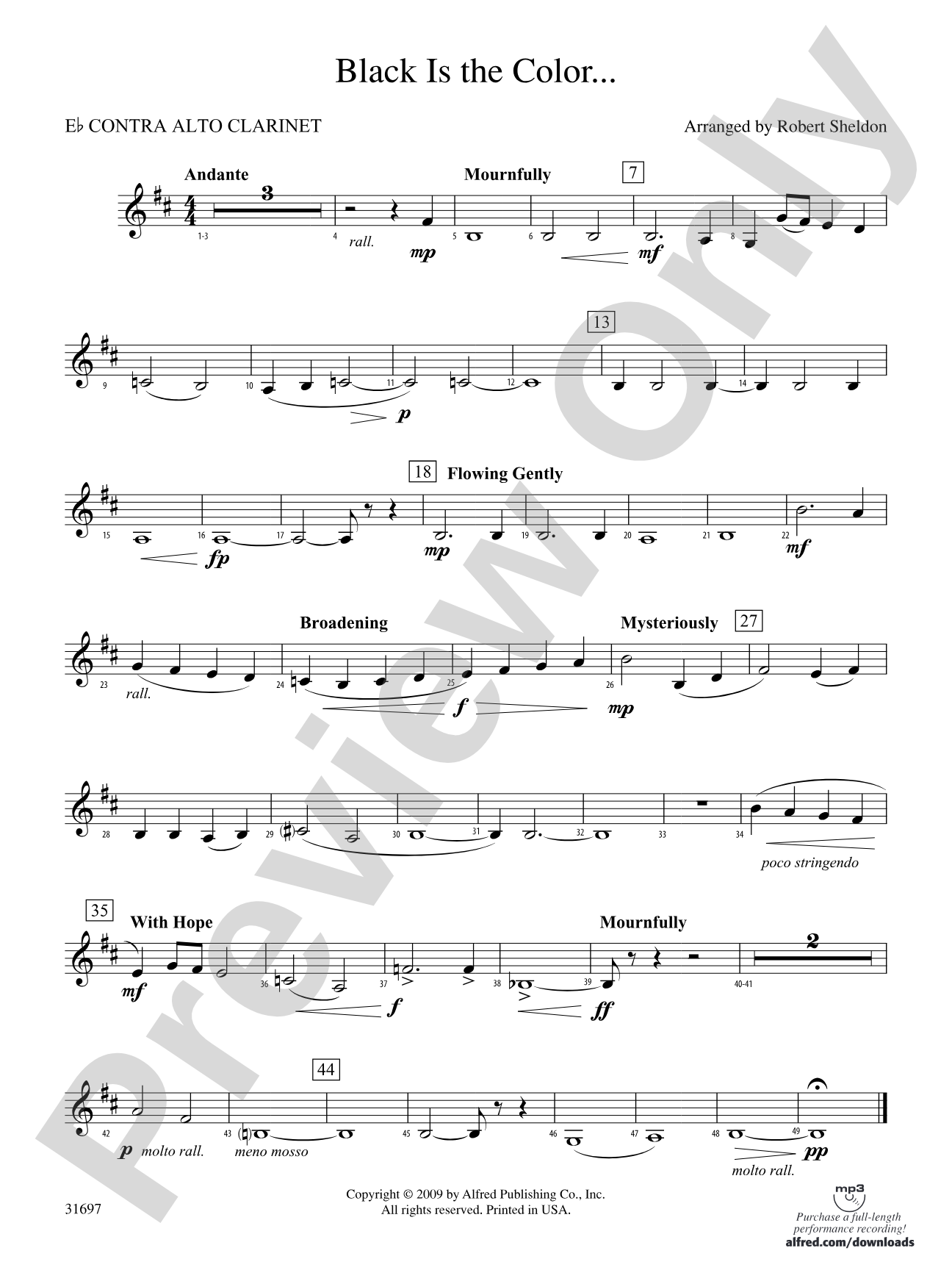 Black Is the Color...: (wp) E-flat Contrabass Clarinet