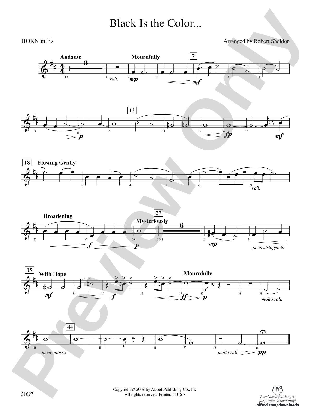 Black Is the Color...: (wp) 1st Horn in E-flat