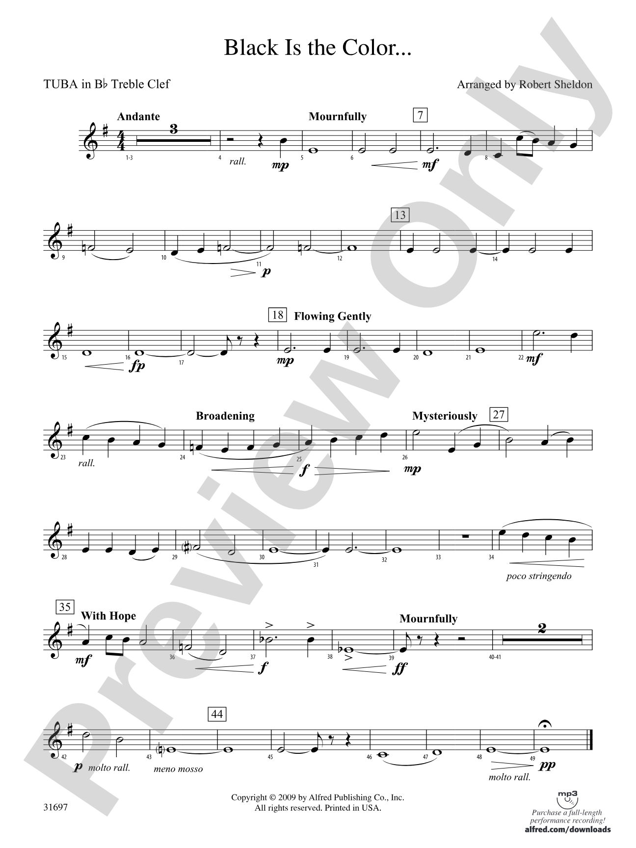 Black Is the Color...: (wp) B-flat Tuba T.C.