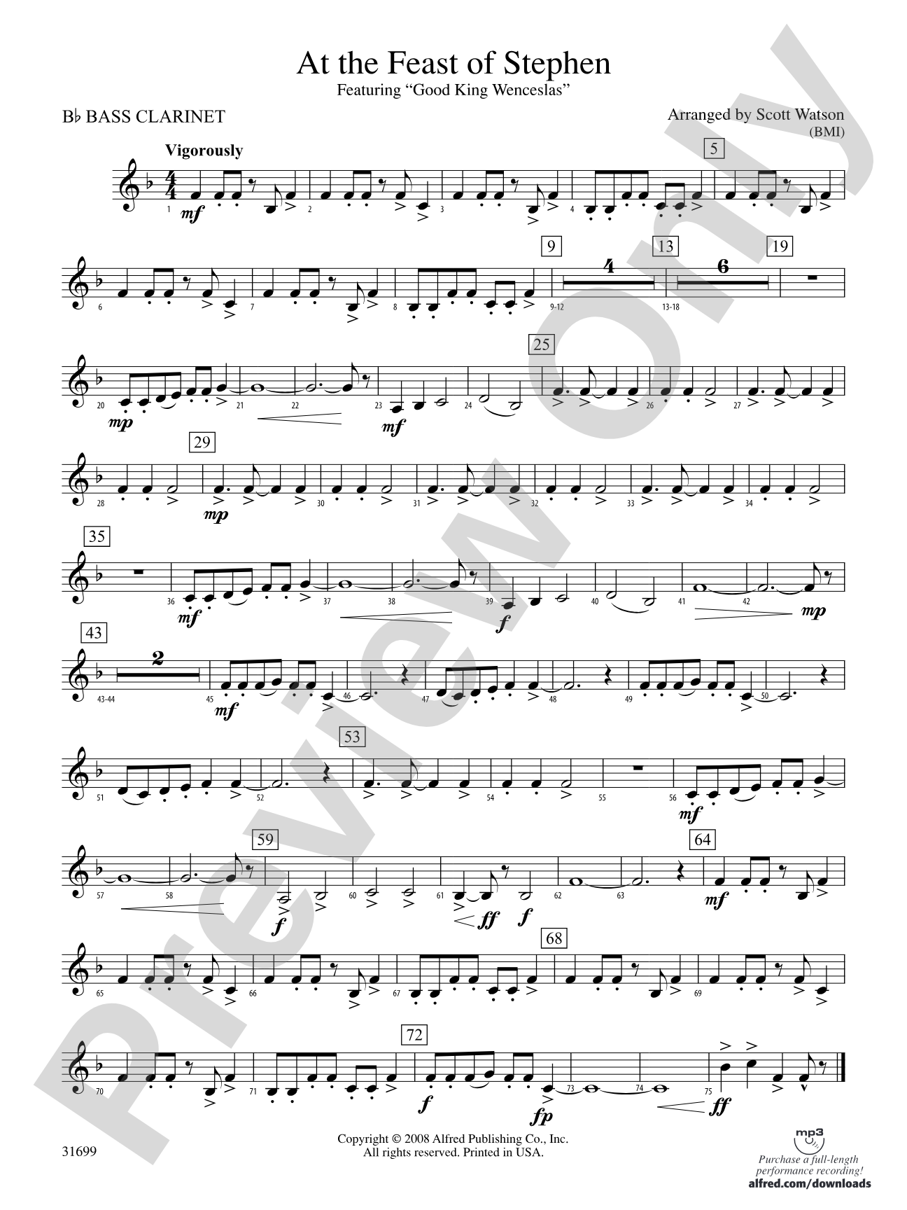 At the Feast of Stephen: B-flat Bass Clarinet