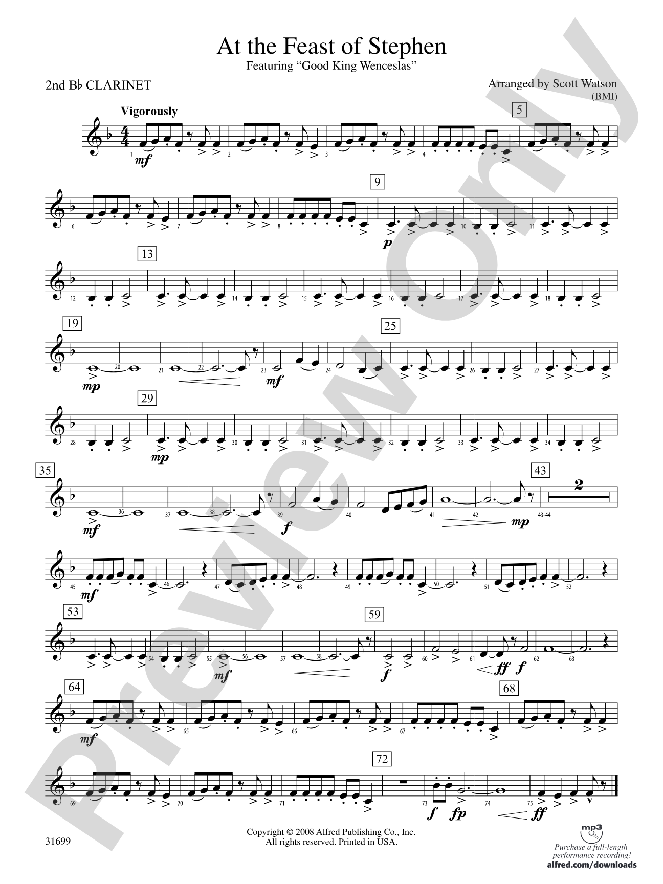 At the Feast of Stephen: 2nd B-flat Clarinet