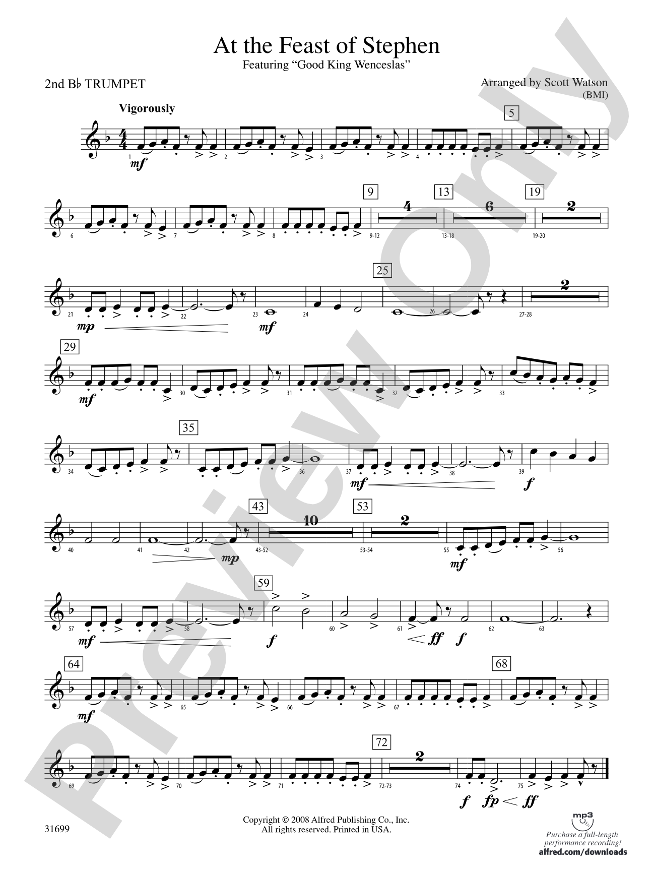 At the Feast of Stephen: 2nd B-flat Trumpet