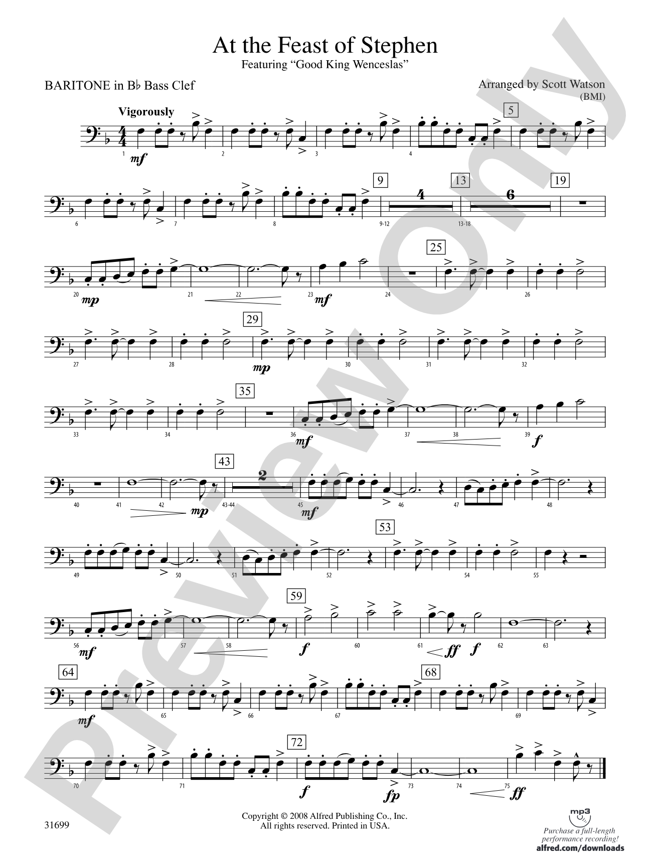 At the Feast of Stephen: (wp) B-flat Baritone B.C.