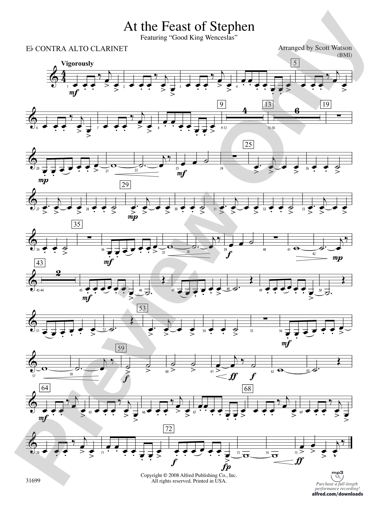 At the Feast of Stephen: (wp) E-flat Contrabass Clarinet