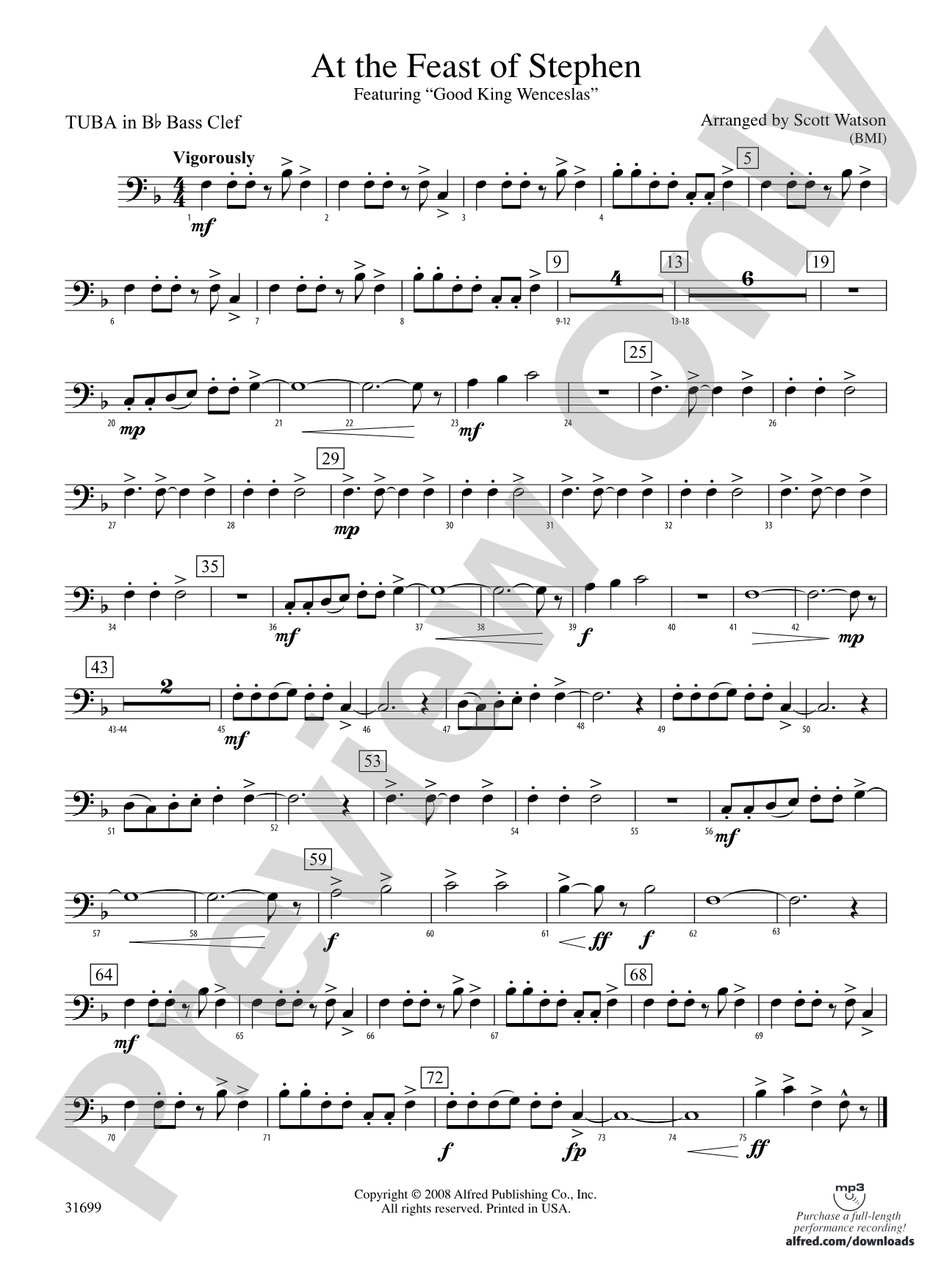 At the Feast of Stephen: (wp) B-flat Tuba B.C.