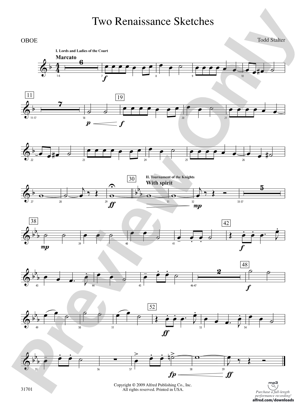 Two Renaissance Sketches: Oboe