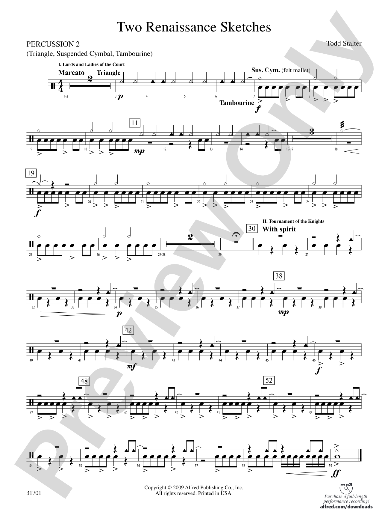 Two Renaissance Sketches: 2nd Percussion