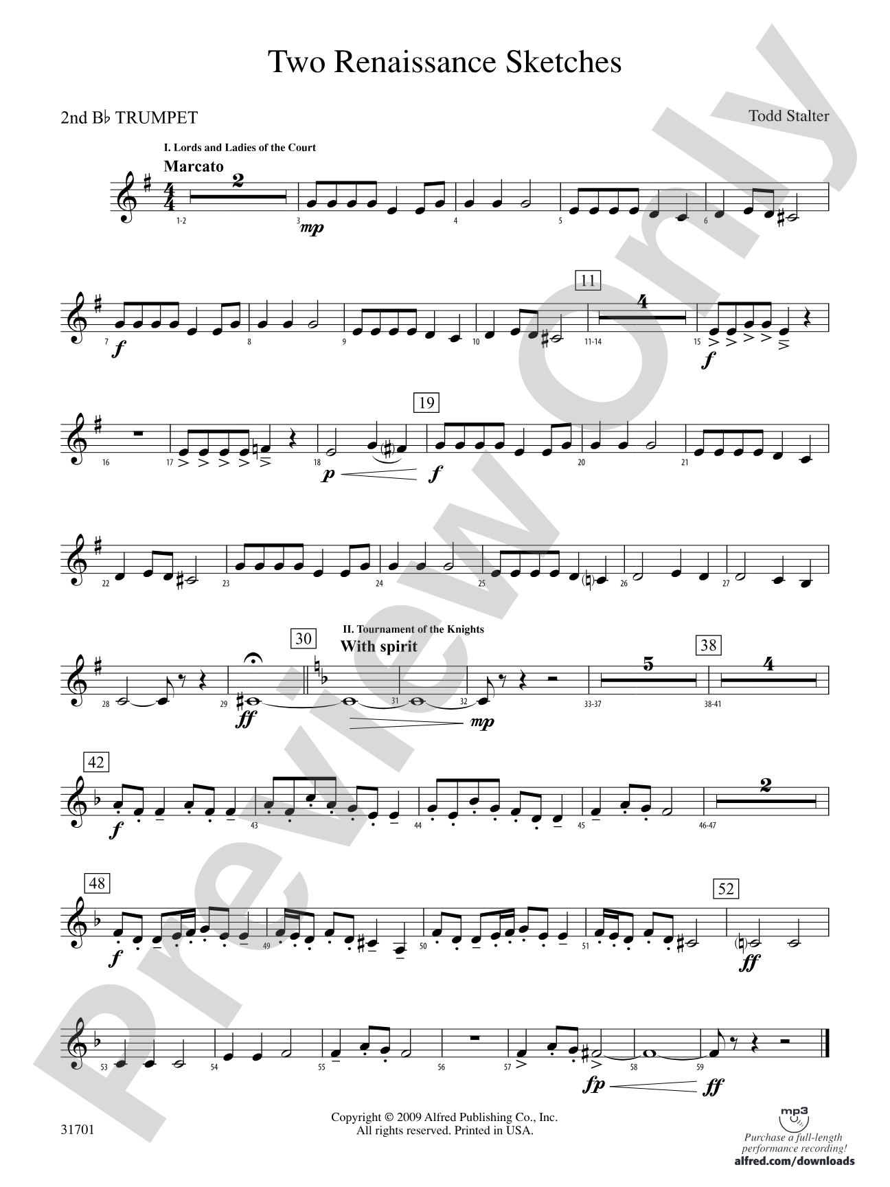 Two Renaissance Sketches: 2nd B-flat Trumpet