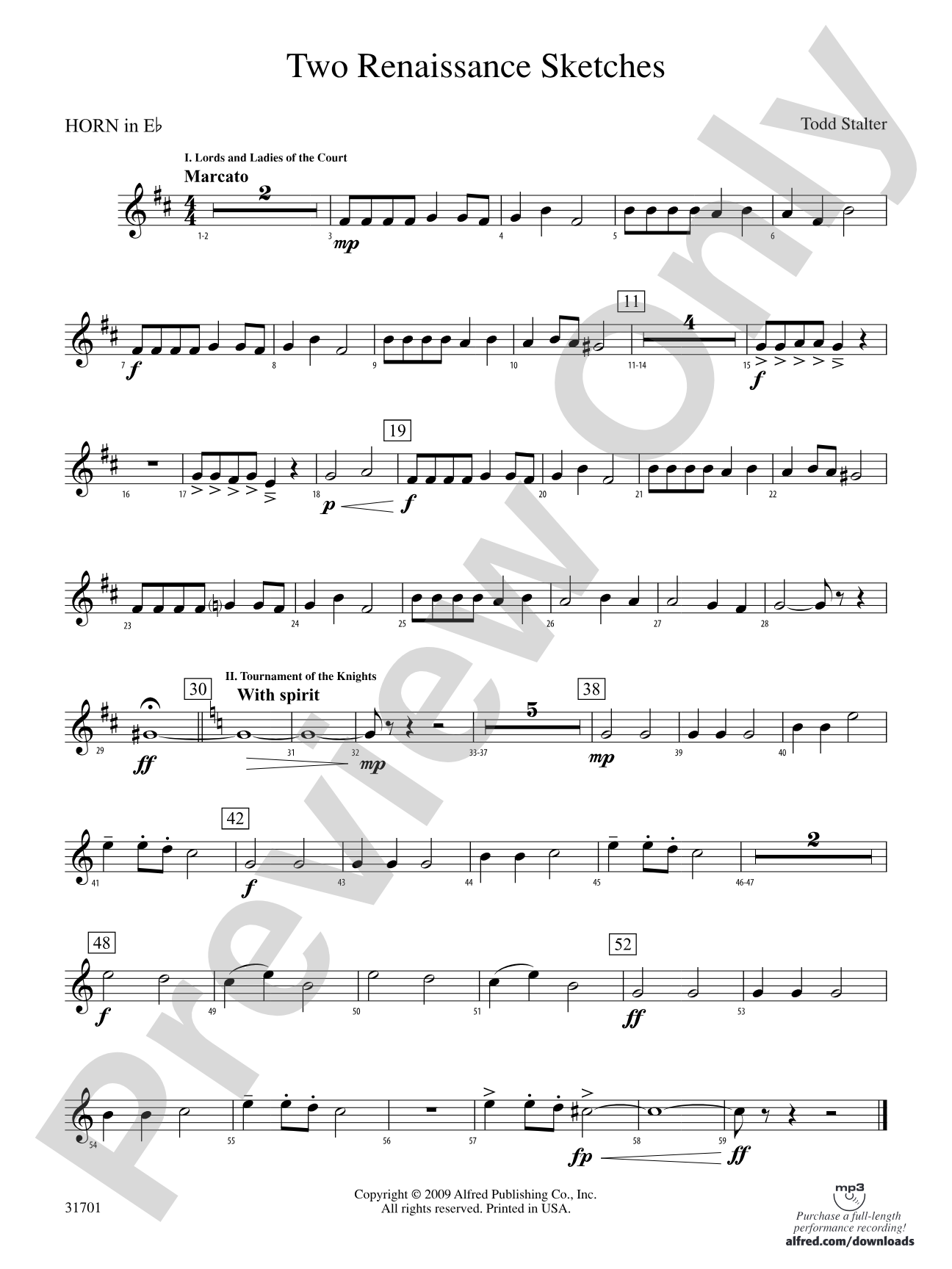 Two Renaissance Sketches: (wp) 1st Horn in E-flat