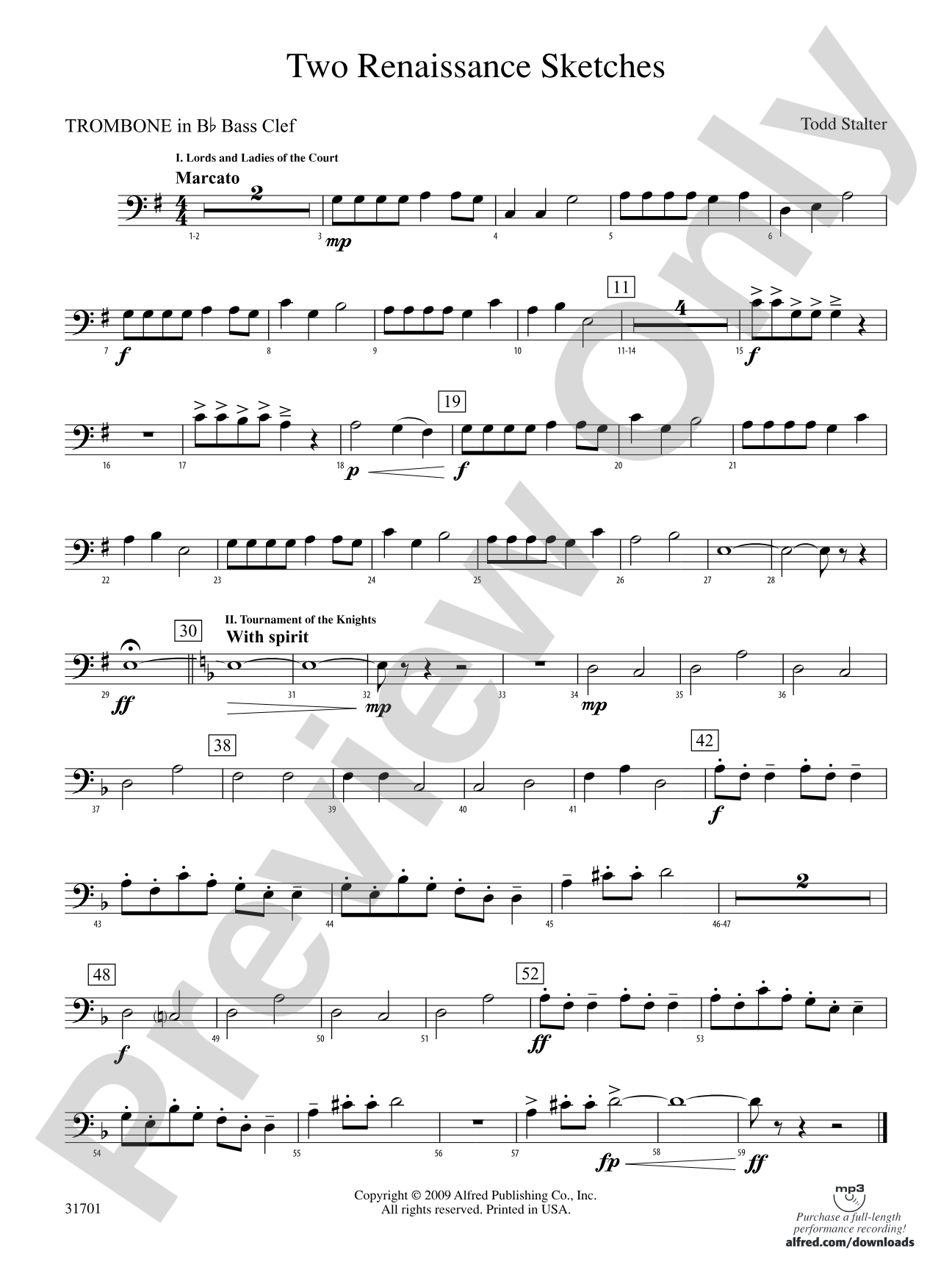 Two Renaissance Sketches: (wp) 1st B-flat Trombone B.C.
