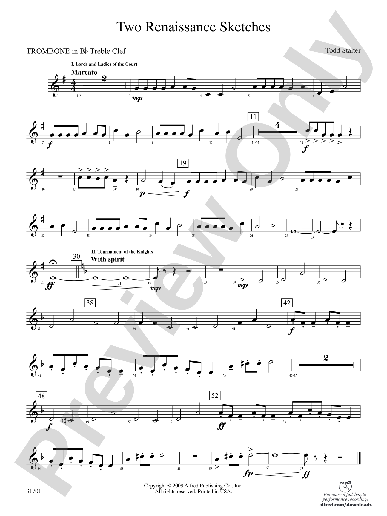 Two Renaissance Sketches: (wp) 1st B-flat Trombone T.C.