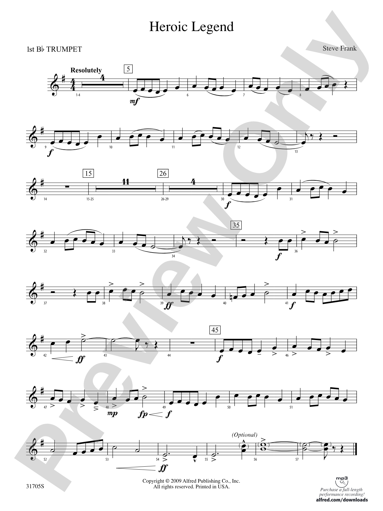 Heroic Legend: 1st B-flat Trumpet