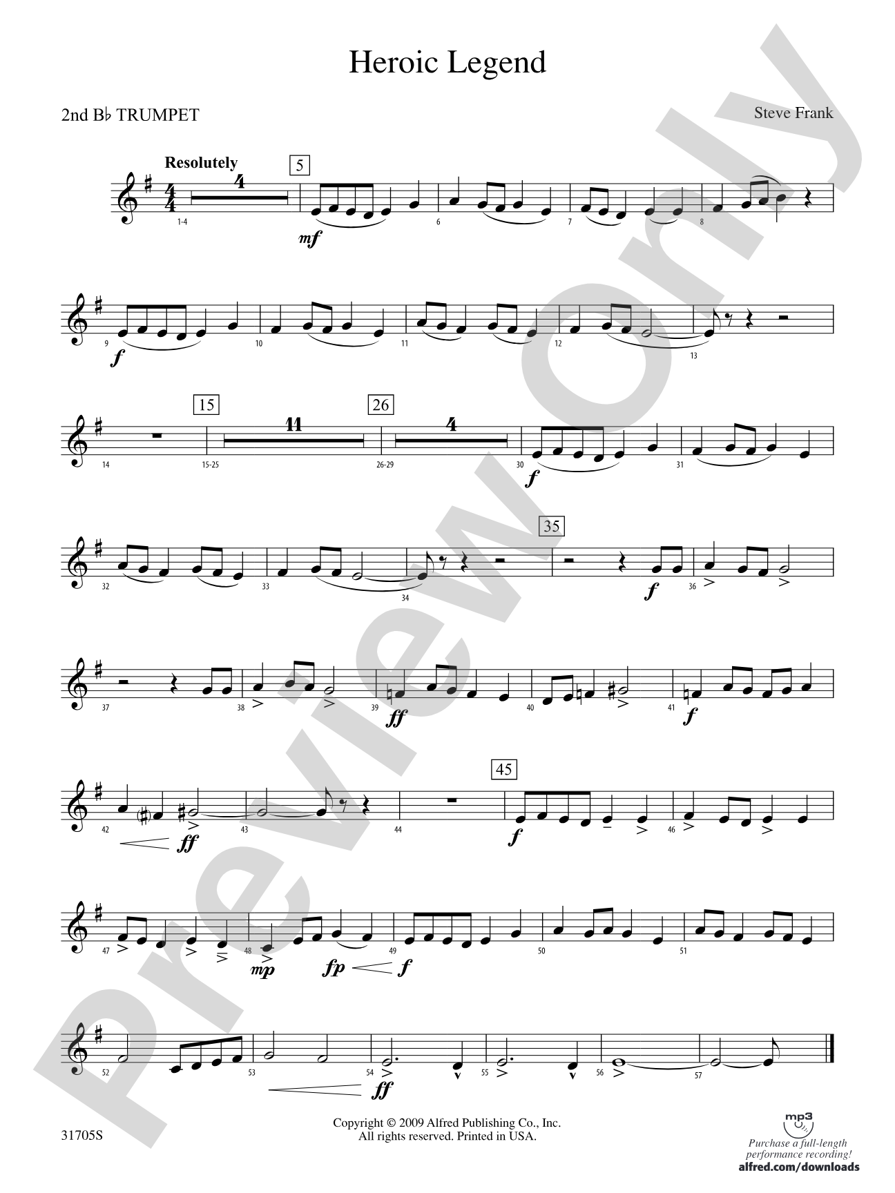 Heroic Legend: 2nd B-flat Trumpet