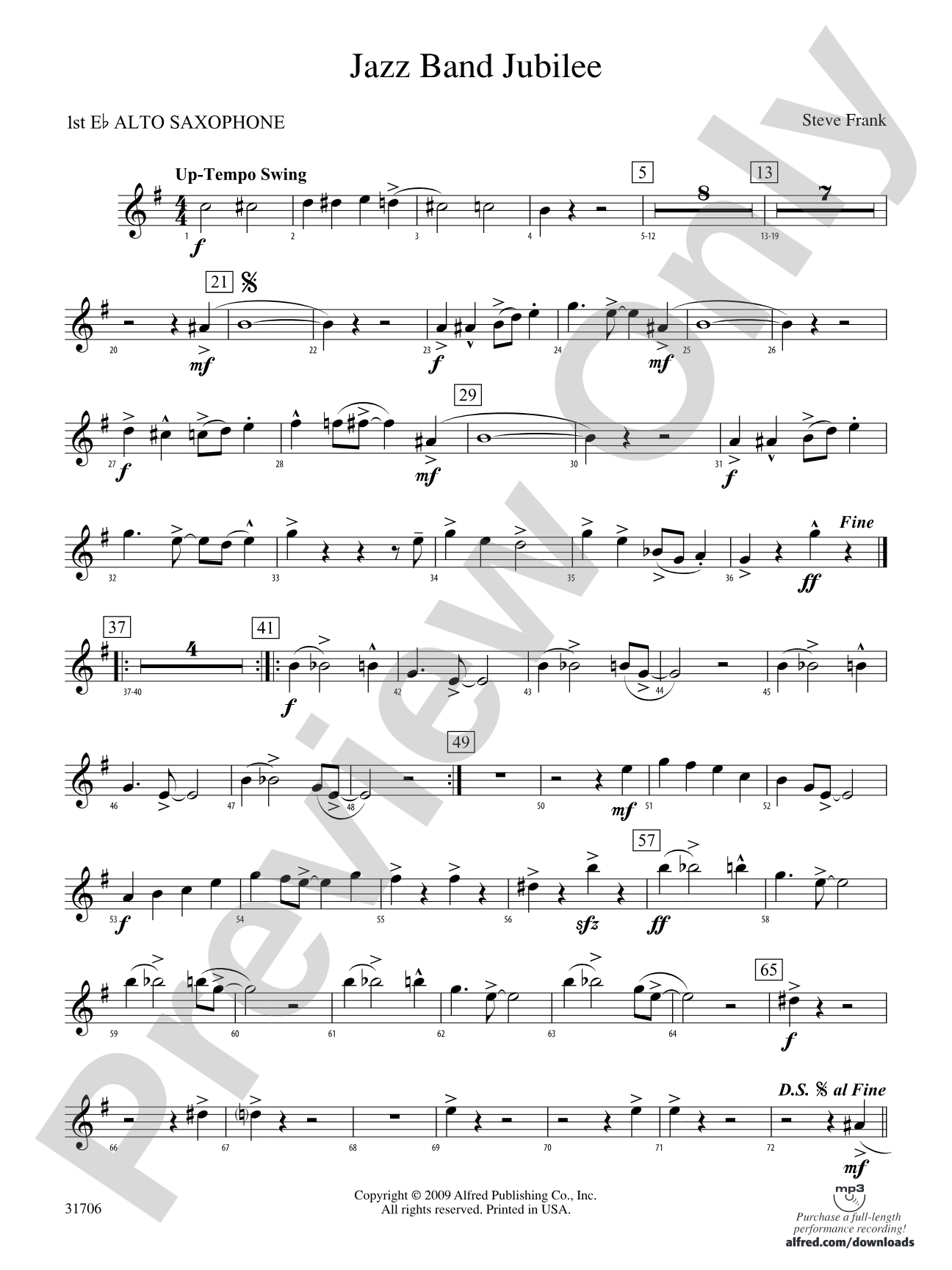 Jazz Band Jubilee: E-flat Alto Saxophone