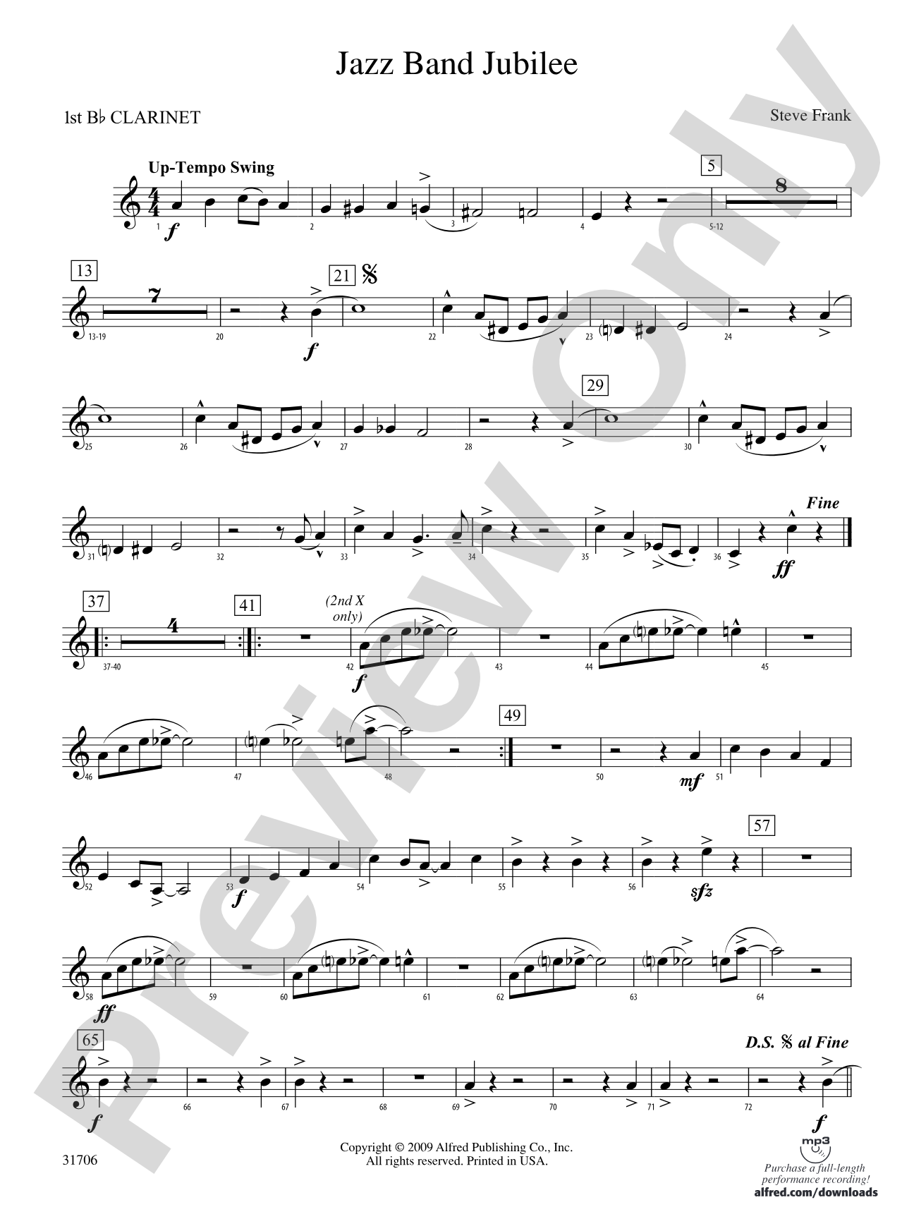 Jazz Band Jubilee: 1st B-flat Clarinet