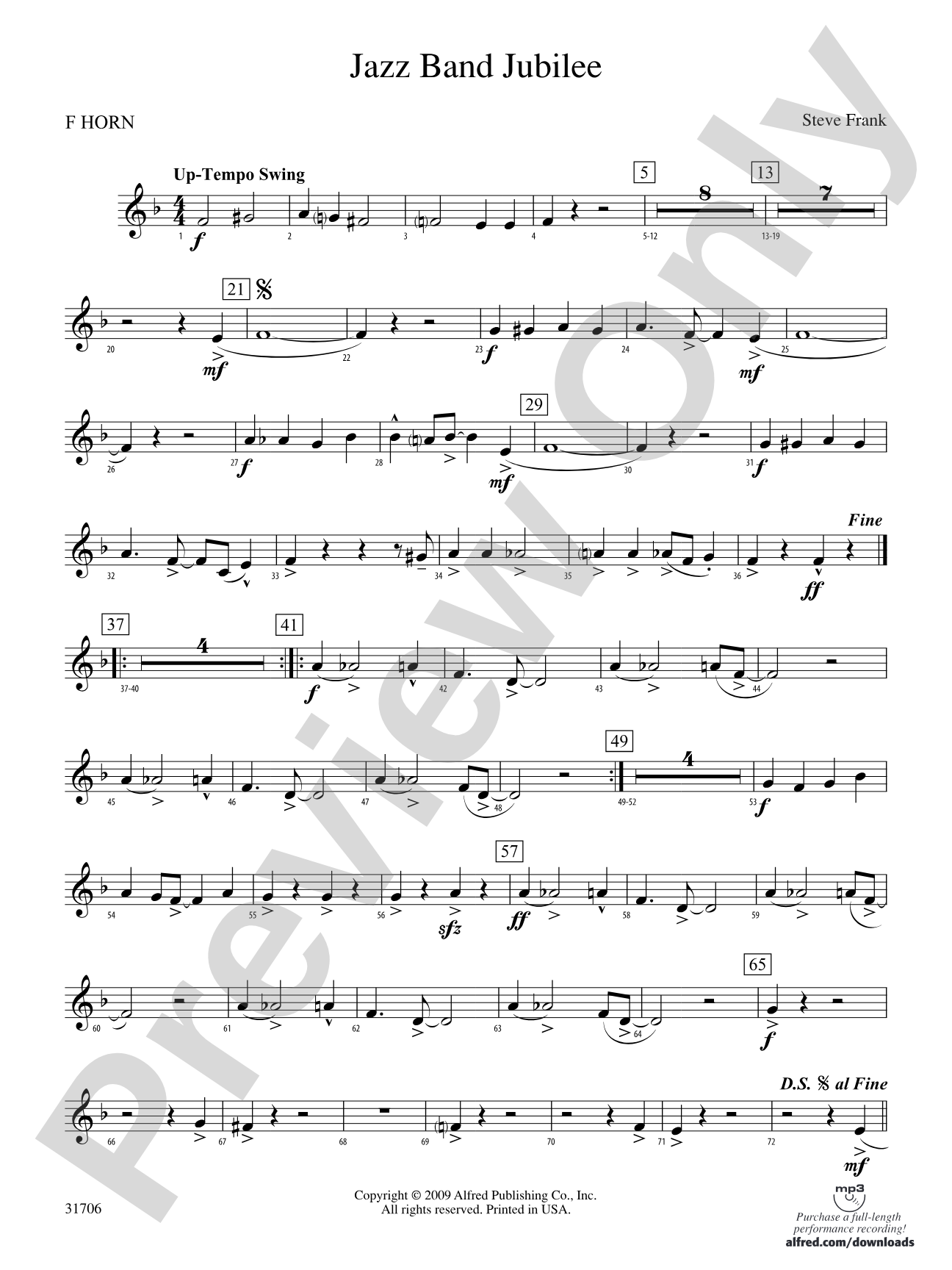 Jazz Band Jubilee: 1st F Horn