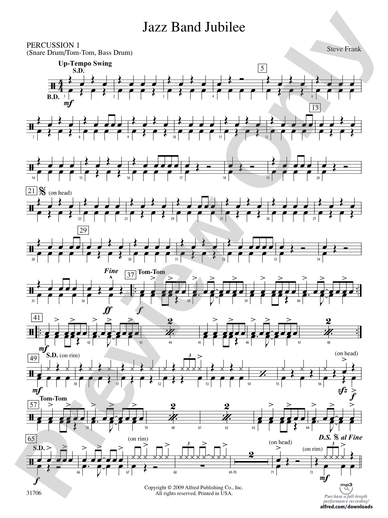 Jazz Band Jubilee: 1st Percussion
