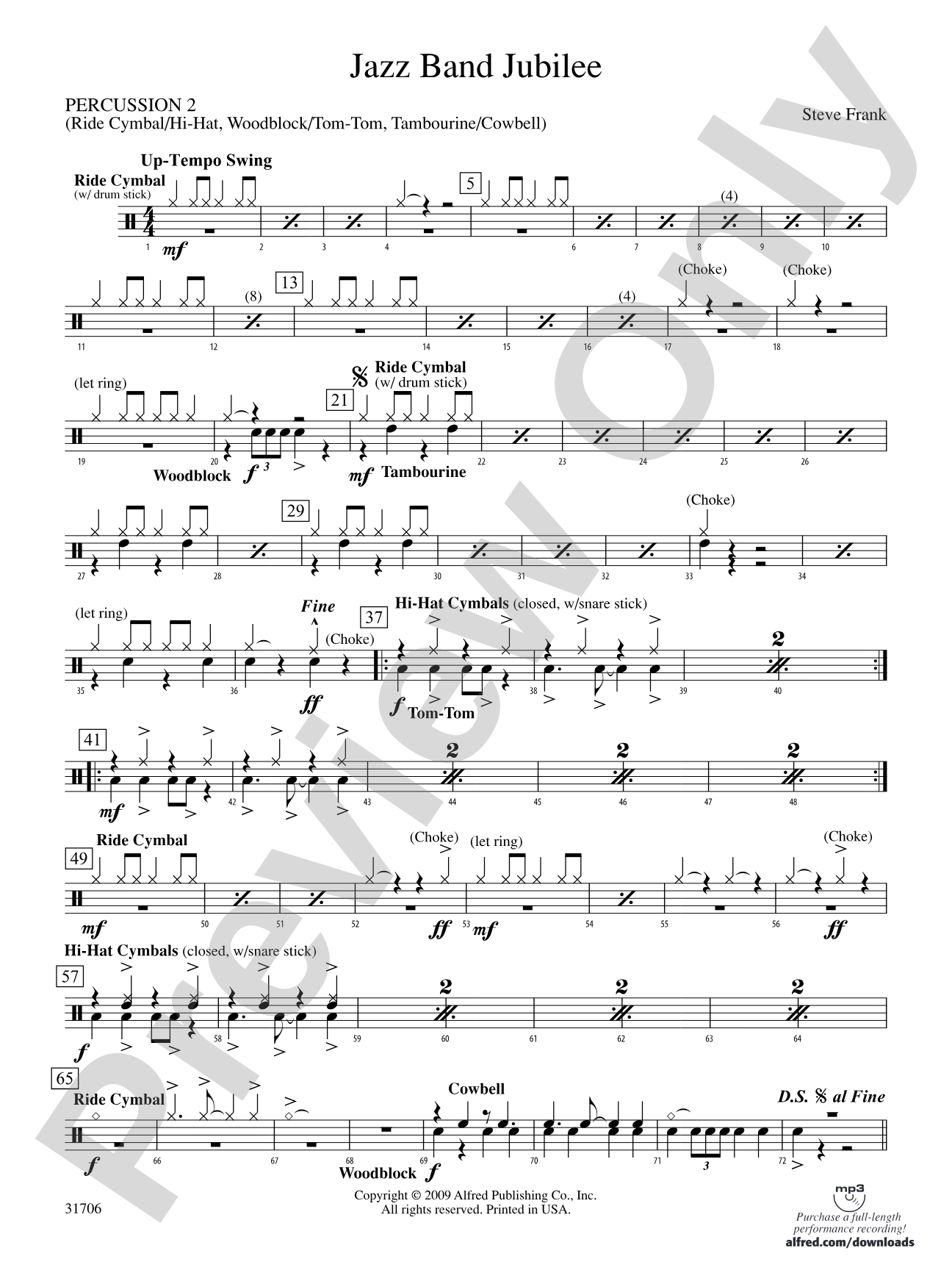 Jazz Band Jubilee: 2nd Percussion