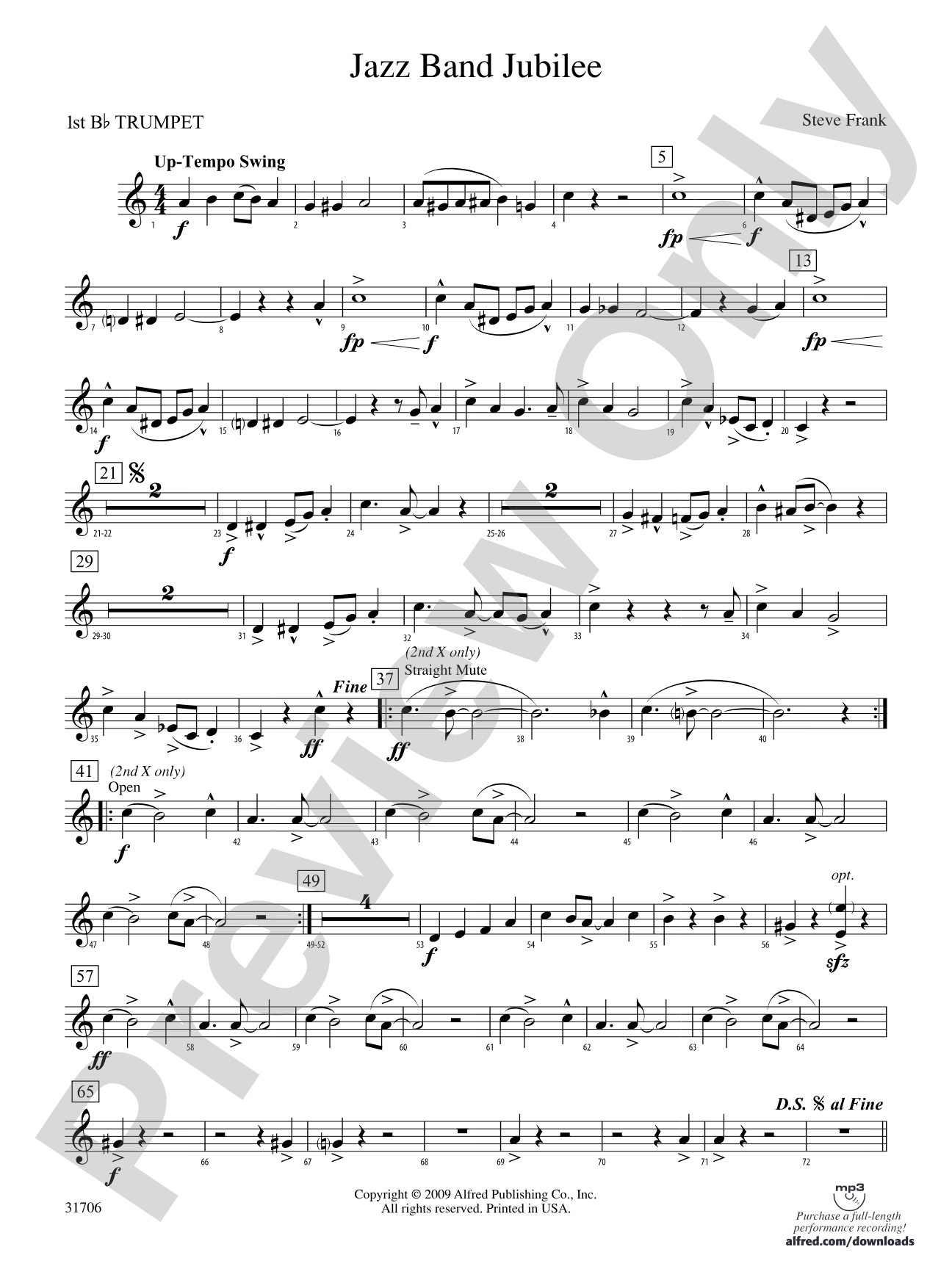 Jazz Band Jubilee: 1st B-flat Trumpet