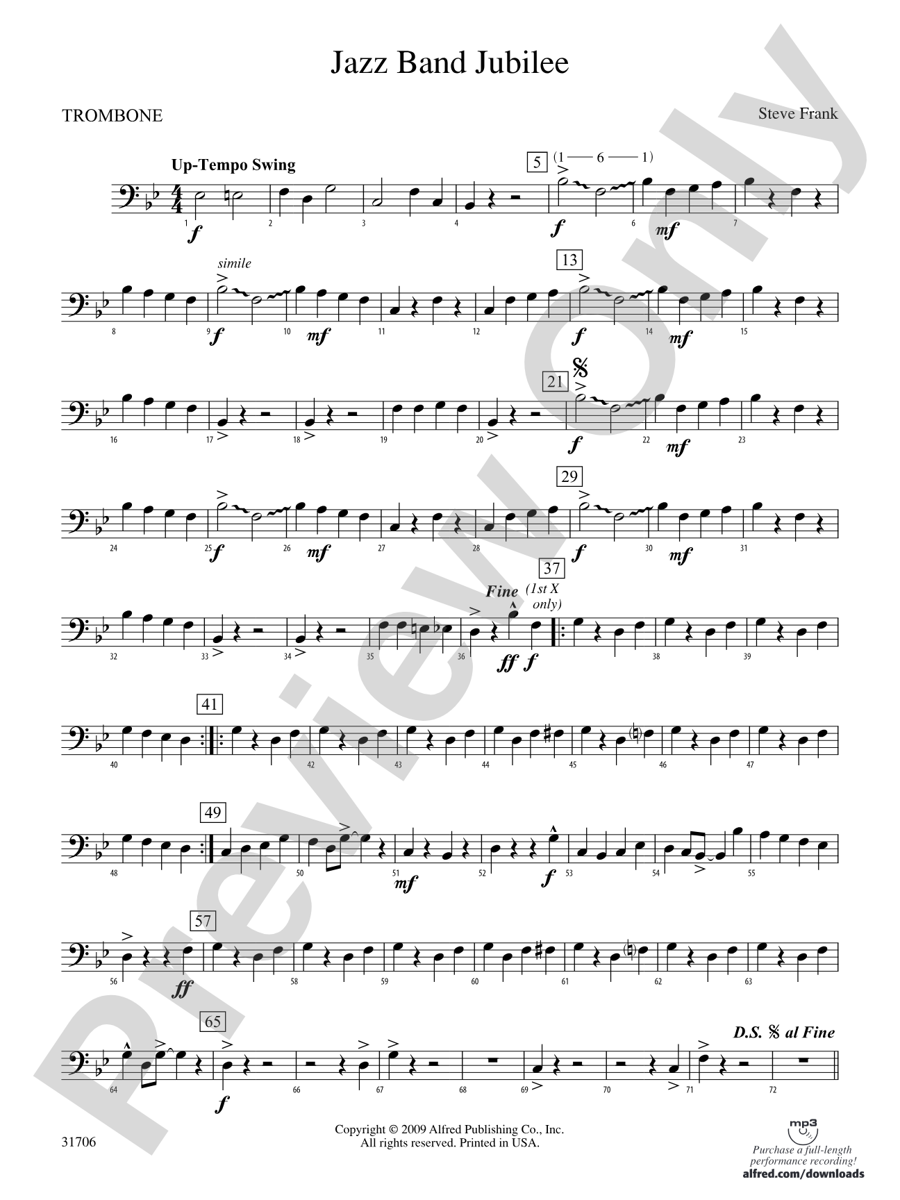 Jazz Band Jubilee: 1st Trombone
