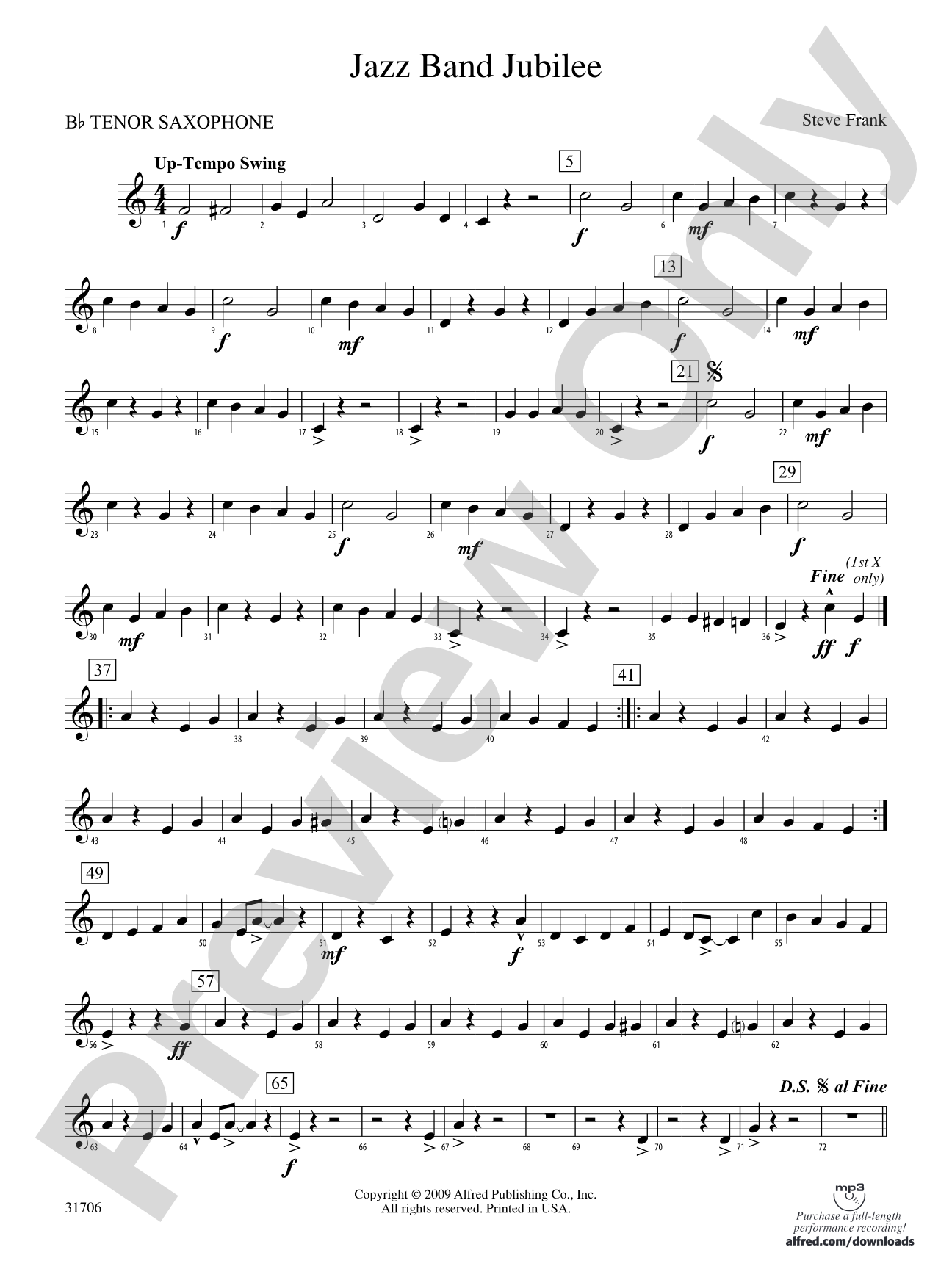 Jazz Band Jubilee: B-flat Tenor Saxophone