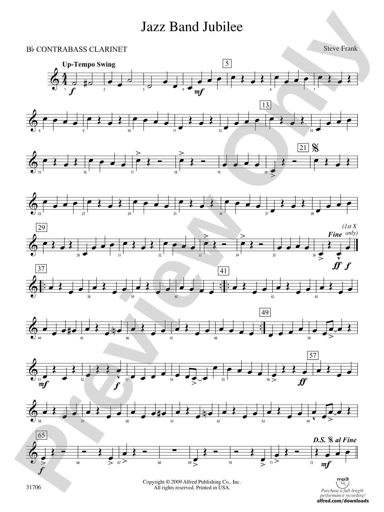 Jazz Band Jubilee: (wp) B-flat Contrabass Clarinet