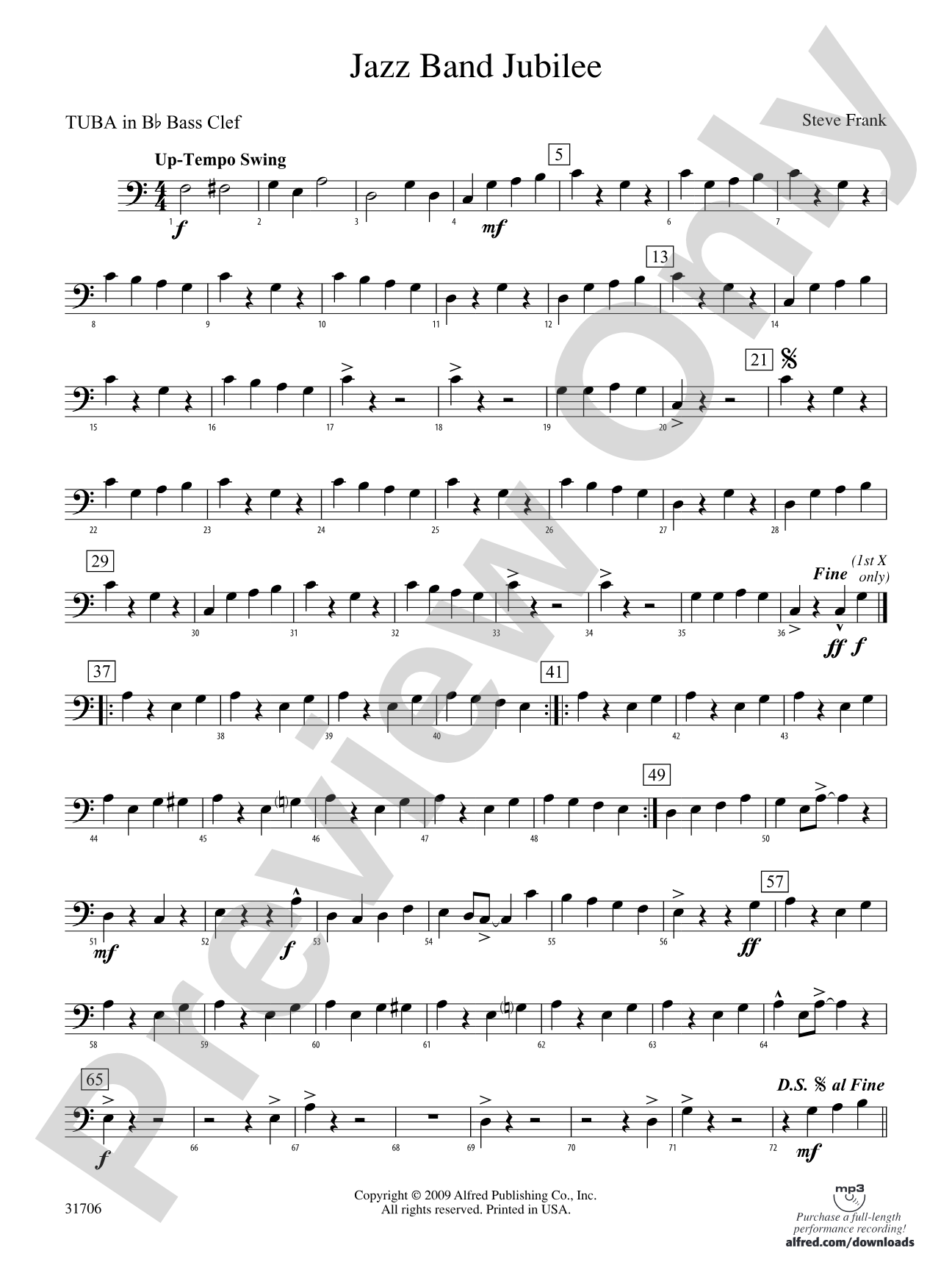 Jazz Band Jubilee: (wp) B-flat Tuba B.C.