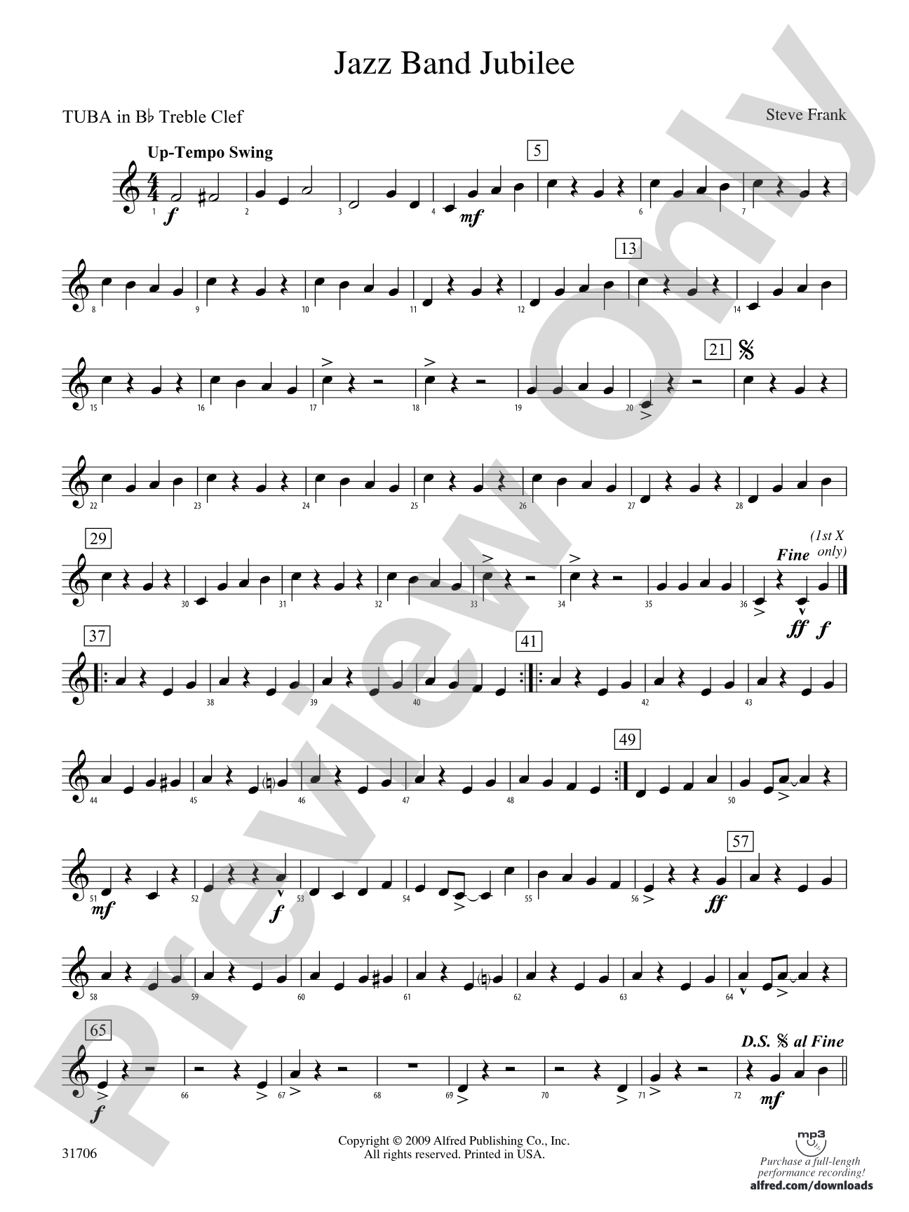 Jazz Band Jubilee: (wp) B-flat Tuba T.C.
