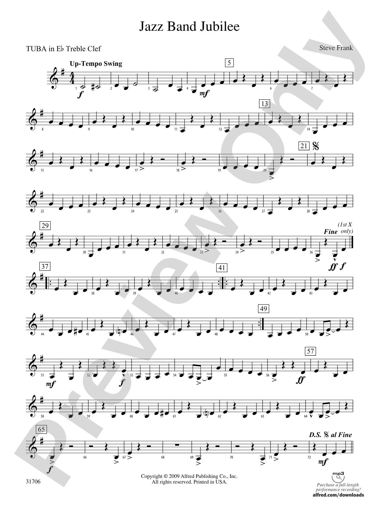 Jazz Band Jubilee: (wp) E-flat Tuba T.C.
