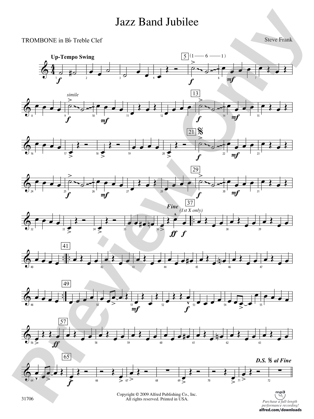 Jazz Band Jubilee: (wp) 1st B-flat Trombone T.C.